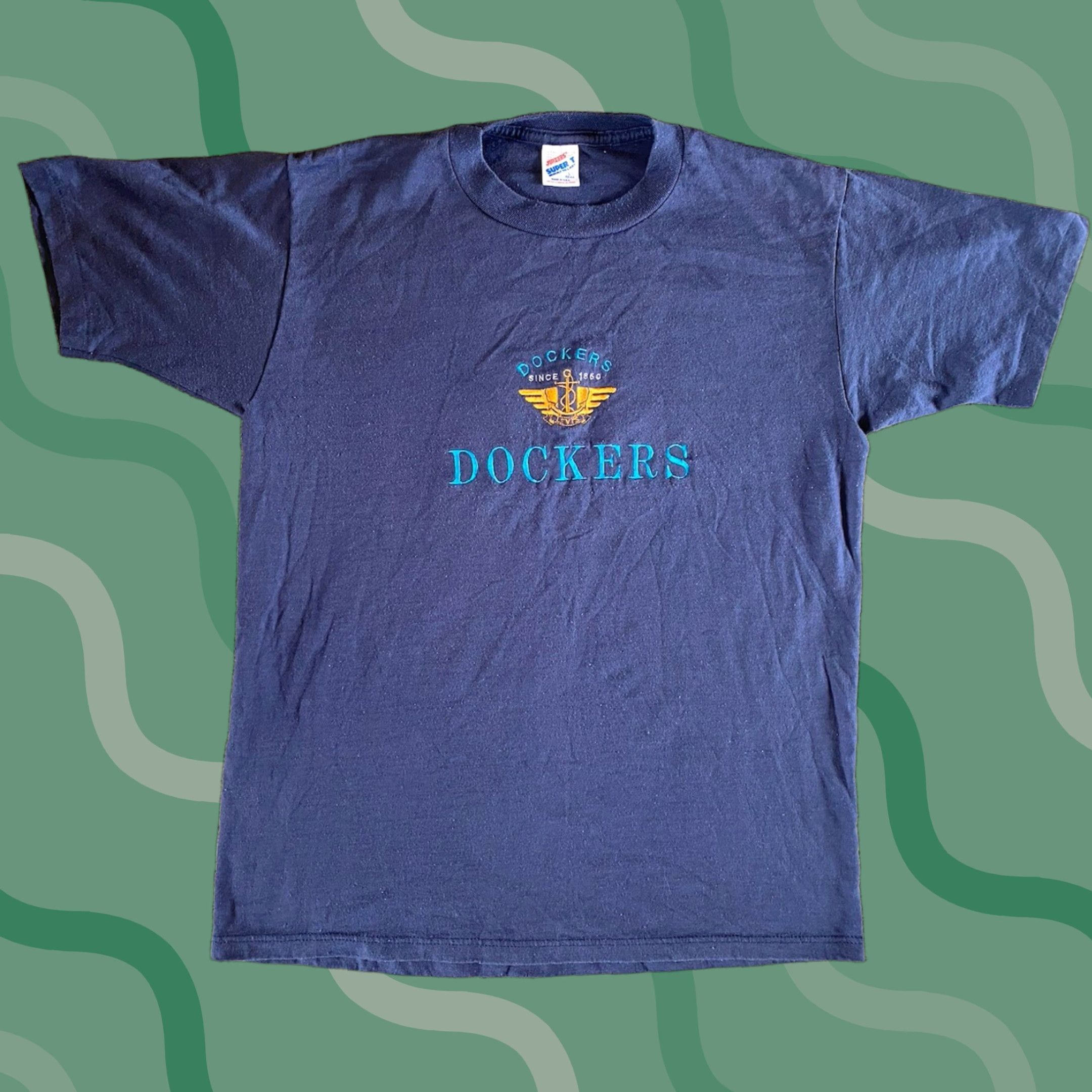 Jerzees VINTAGE Jerzees Super T Shirt Men’s L 42-44 Made In USA Blue USA 90s 80s T-Shirt Mens Shirt Size US L / EU 52-54 / 3 - 1 Thumbnail