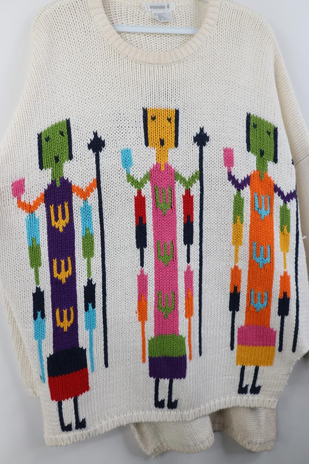 Vintage Vintage 90s Streetwear Intarsia Southwestern Folk Sweater Size ONE SIZE - 4 Thumbnail