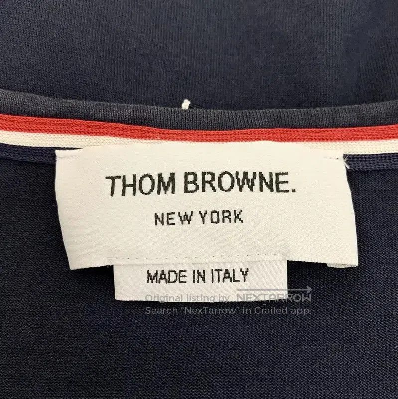 Thom Browne Thom Browne Men's Navy Cotton T-Shirt . Size US L / EU 52-54 / 3 - 7 Thumbnail