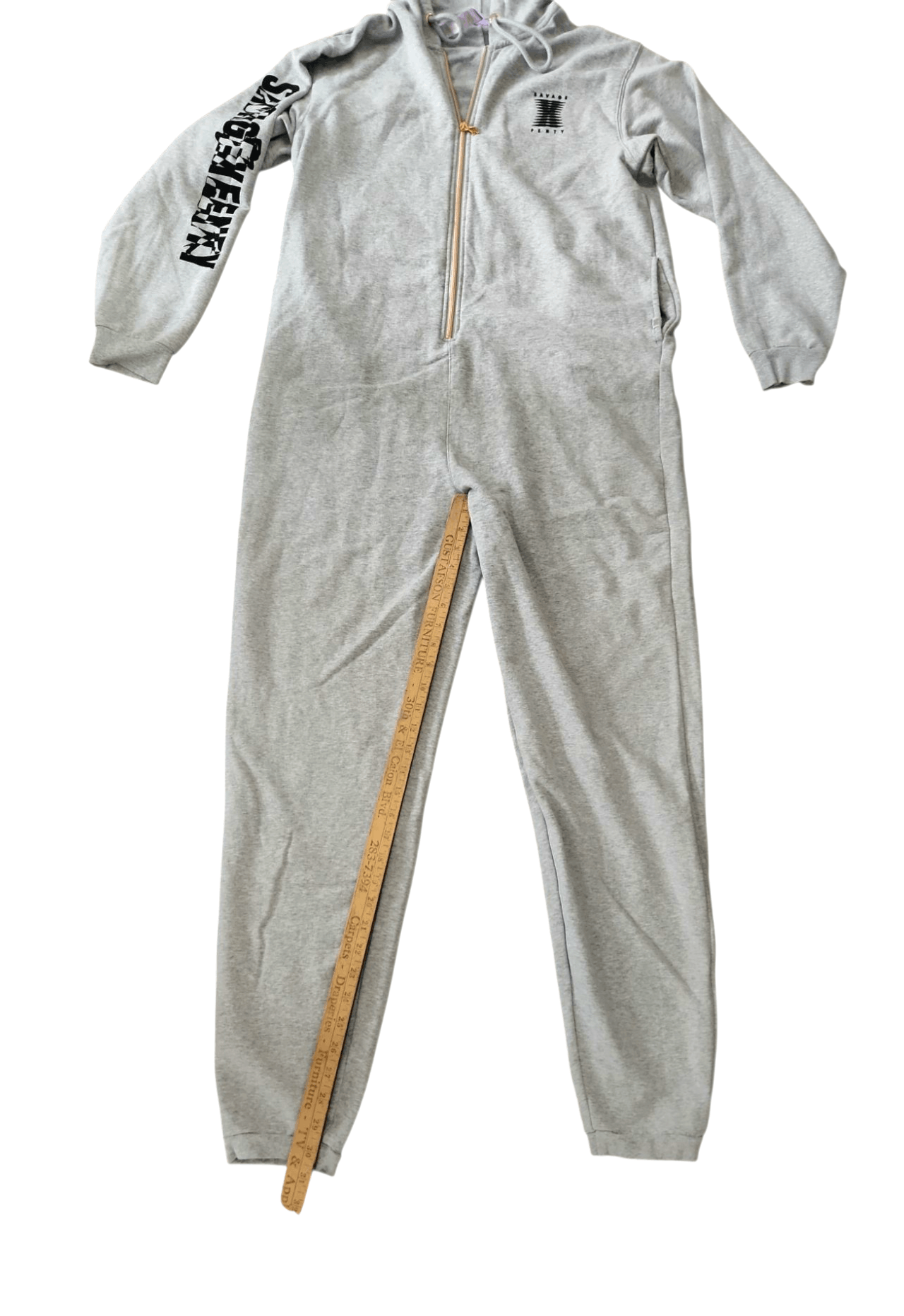 Fenty × Rihanna Savage X Fenty Jumpsuit Women SZ Large Gray Hooded Forever Size 32" / US 10 / IT 46 - 3 Thumbnail