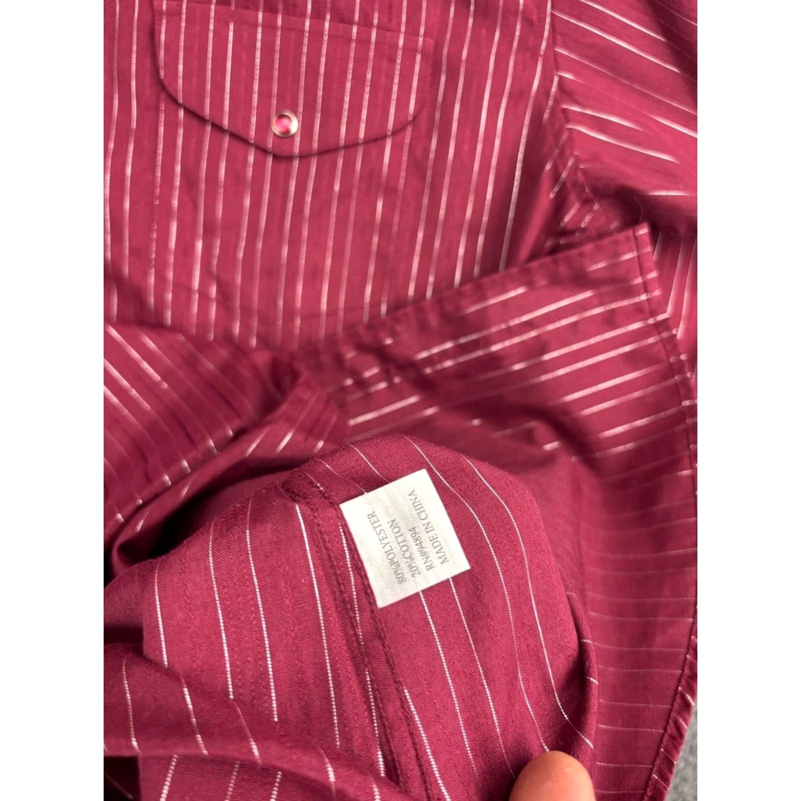 Vintage VINTAGE Corral West Ranchwear Western Shirt Men's XL Red Striped Pearl Snap Cowboys 90s Western Mens XL Red Size US XL / EU 56 / 4 - 6 Thumbnail