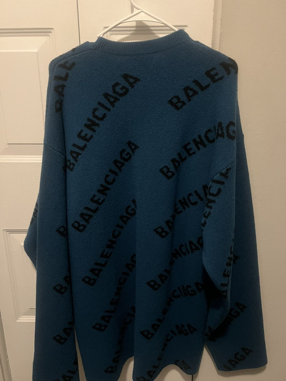 Balenciaga Balenciaga Knitwear 'Petrol Blue/Black' Size US S / EU 44-46 / 1 - 2 Thumbnail