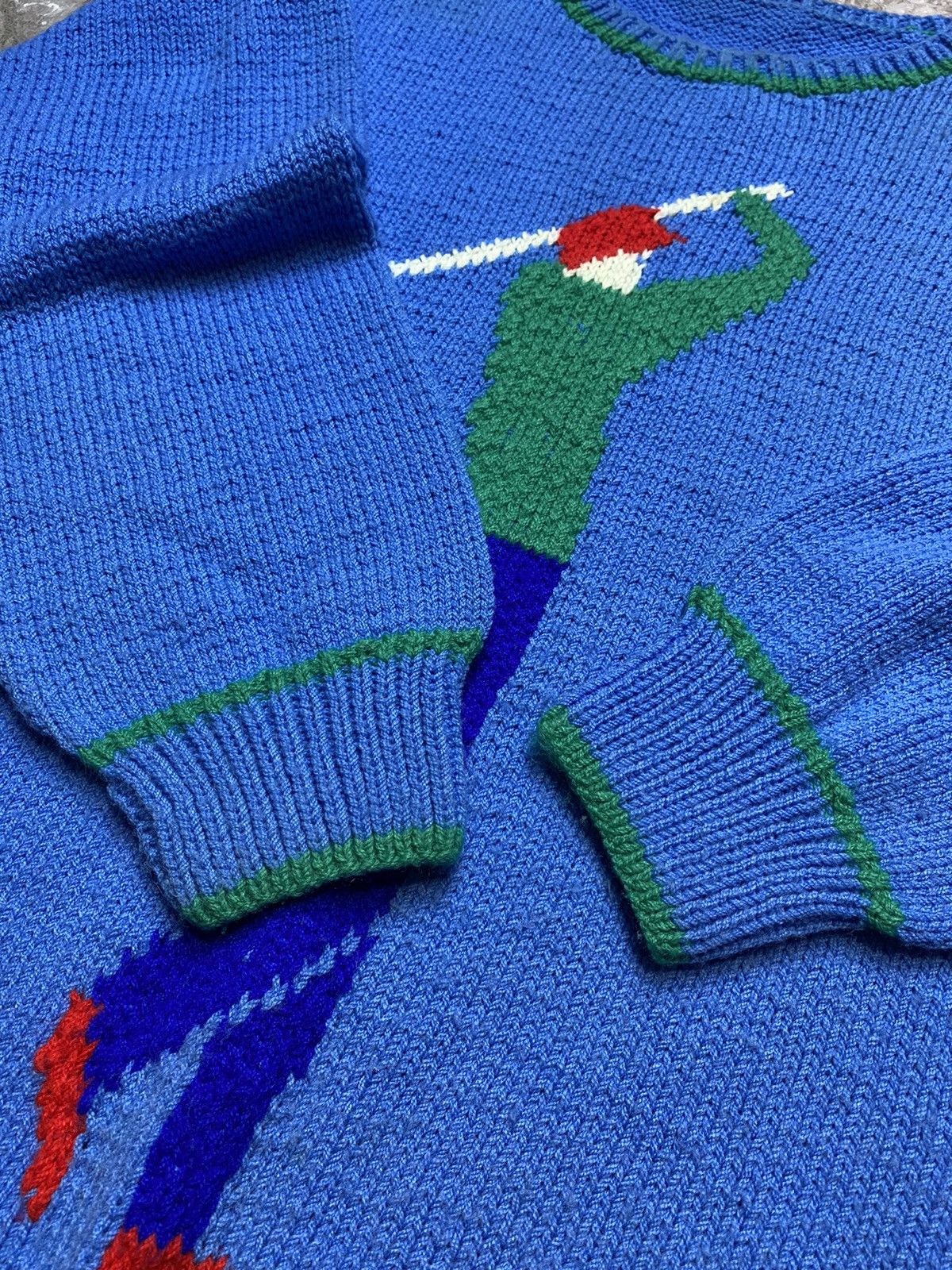 Handmade × Vintage Vintage hand knit golf sweater Size US L / EU 52-54 / 3 - 3 Thumbnail
