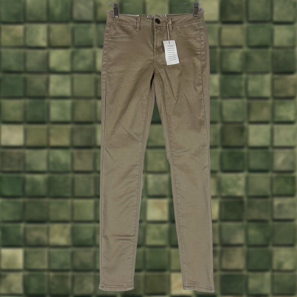 Vintage SO Kohls NEW High Rise Ankle Jegging Juniors Size 1 Skinny Pants Khaki Tan NWT Size 25" / US 0 / IT 36 - 1 Thumbnail