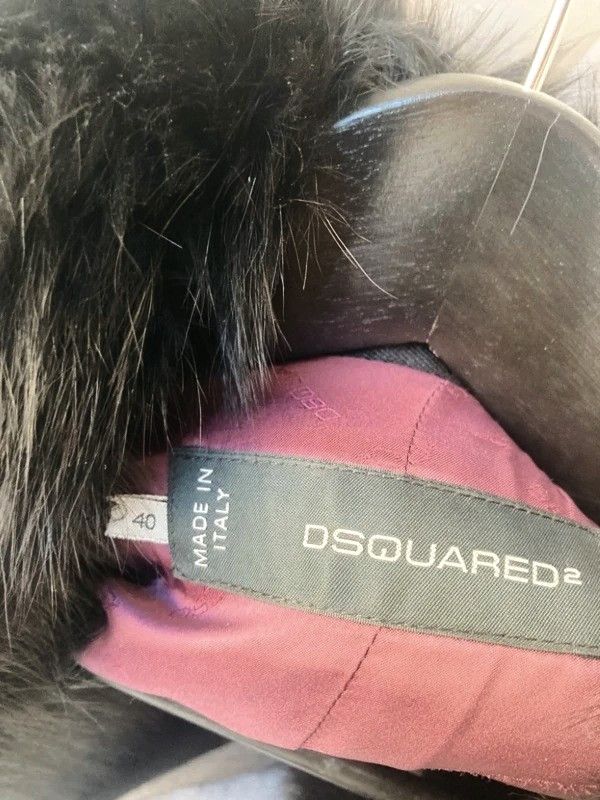 Dsquared2 Dsquared² Black Wool Coat with Fox Fur Collar Size S / US 4 / IT 40 - 2 Thumbnail