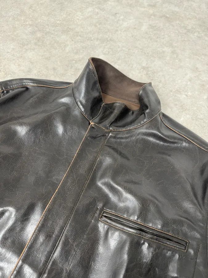 Armani 2000s Armani Collezioni Dark Brown Leather Premium Jacket Size US L / EU 52-54 / 3 - 5 Thumbnail