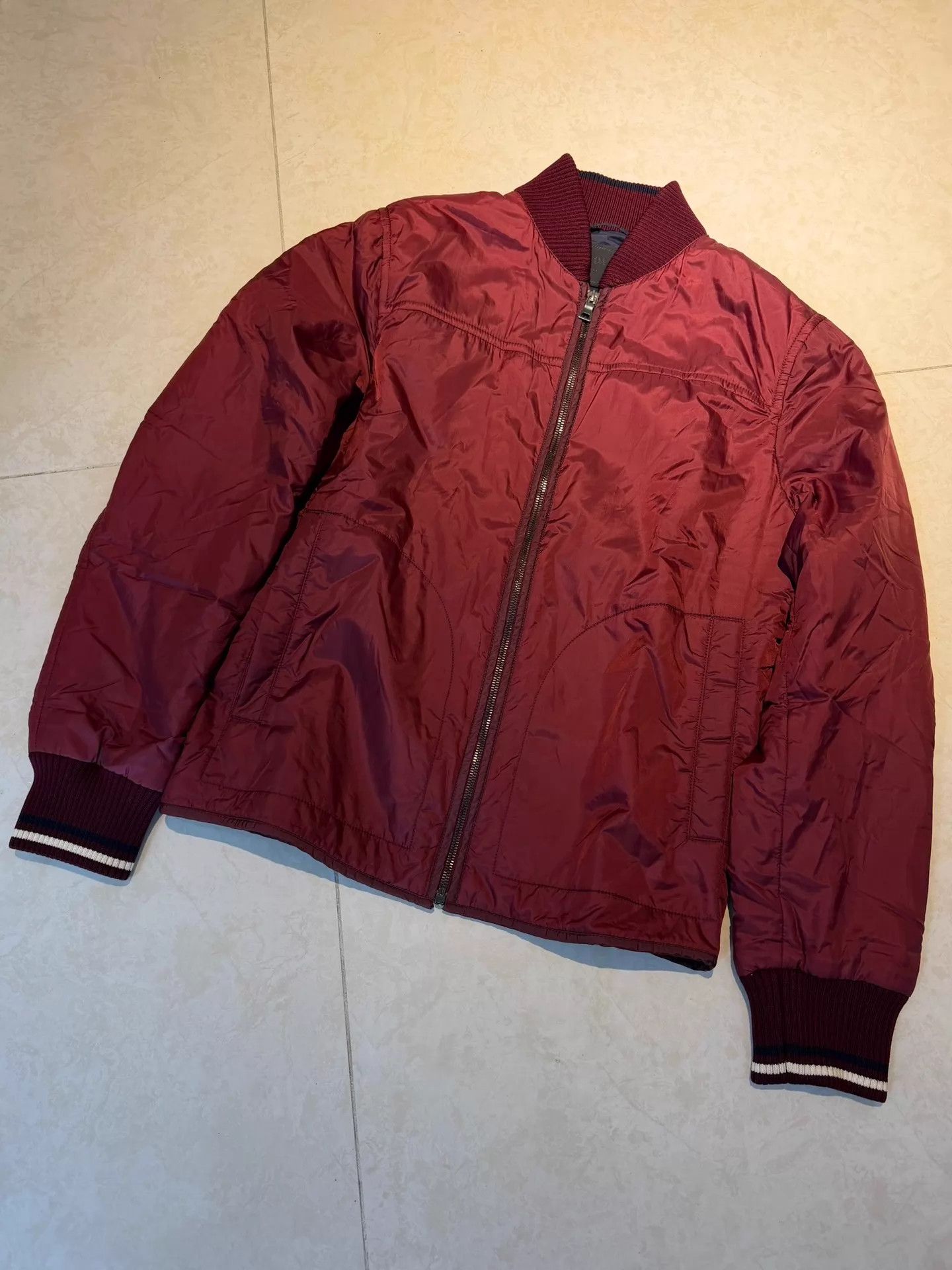 Prada Prada Sport 2way Knit Collar Nylon Jacket Red/Navy Unisex 46 Size US S / EU 44-46 / 1 - 1 Thumbnail
