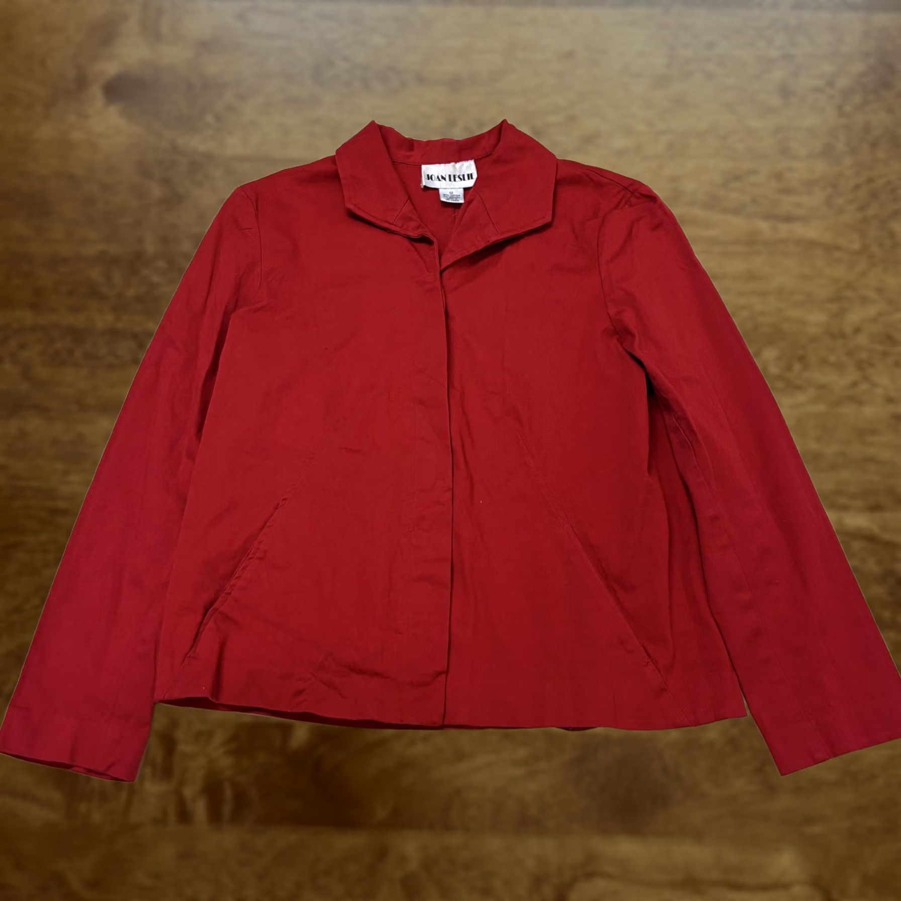 Vintage VINTAGE Joan Leslie Jacket Womens 12 Red Cotton Blend Twill Collared Button Size XL / US 12-14 / IT 48-50 - 1 Thumbnail