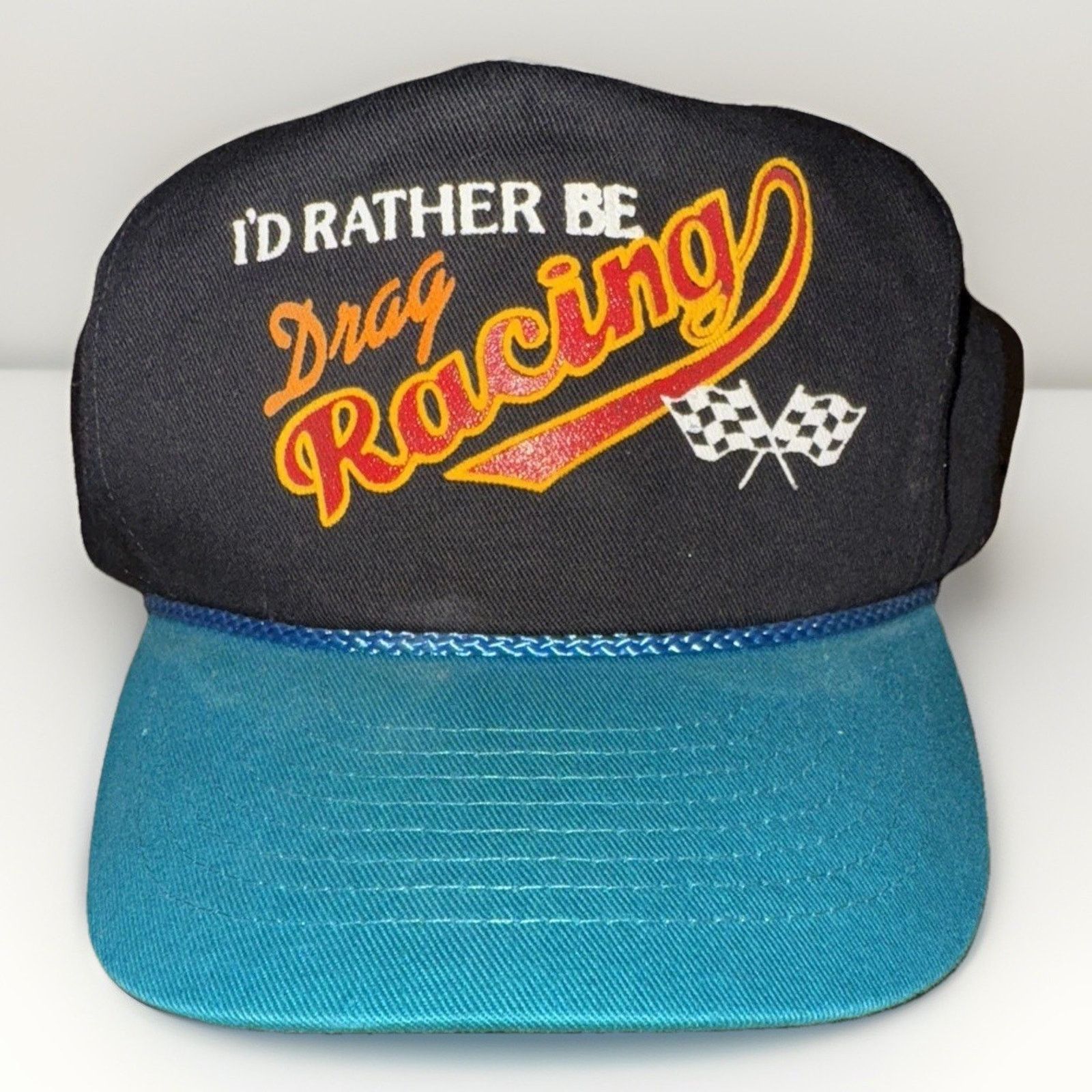Vintage Vintage 80s 90s Racing Snapback Hat Black Blue Size ONE SIZE - 1 Thumbnail