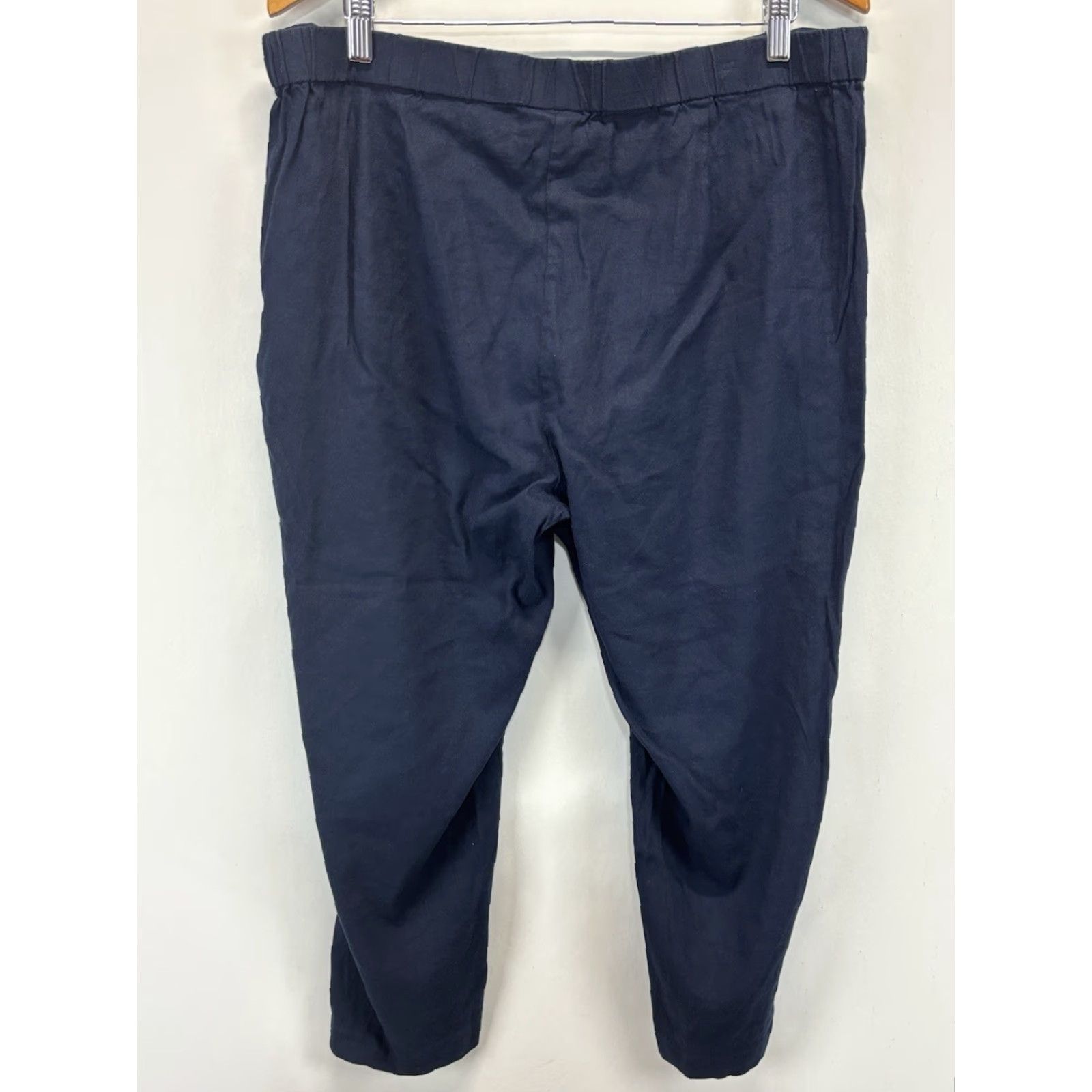 J. Jill VINTAGE J Jill Linen Pants Womens XL Blue Crop Ankle Stretch Pull-On Size 40" / US 18 - 4 Thumbnail