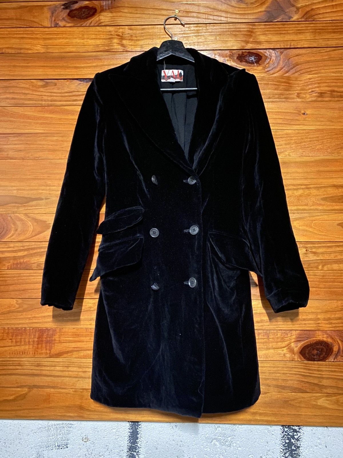 Valentino VAL by Valentino Vintage Velvet Coat – Black Double Breasted Size XS / US 0-2 / IT 36-38 - 3 Thumbnail