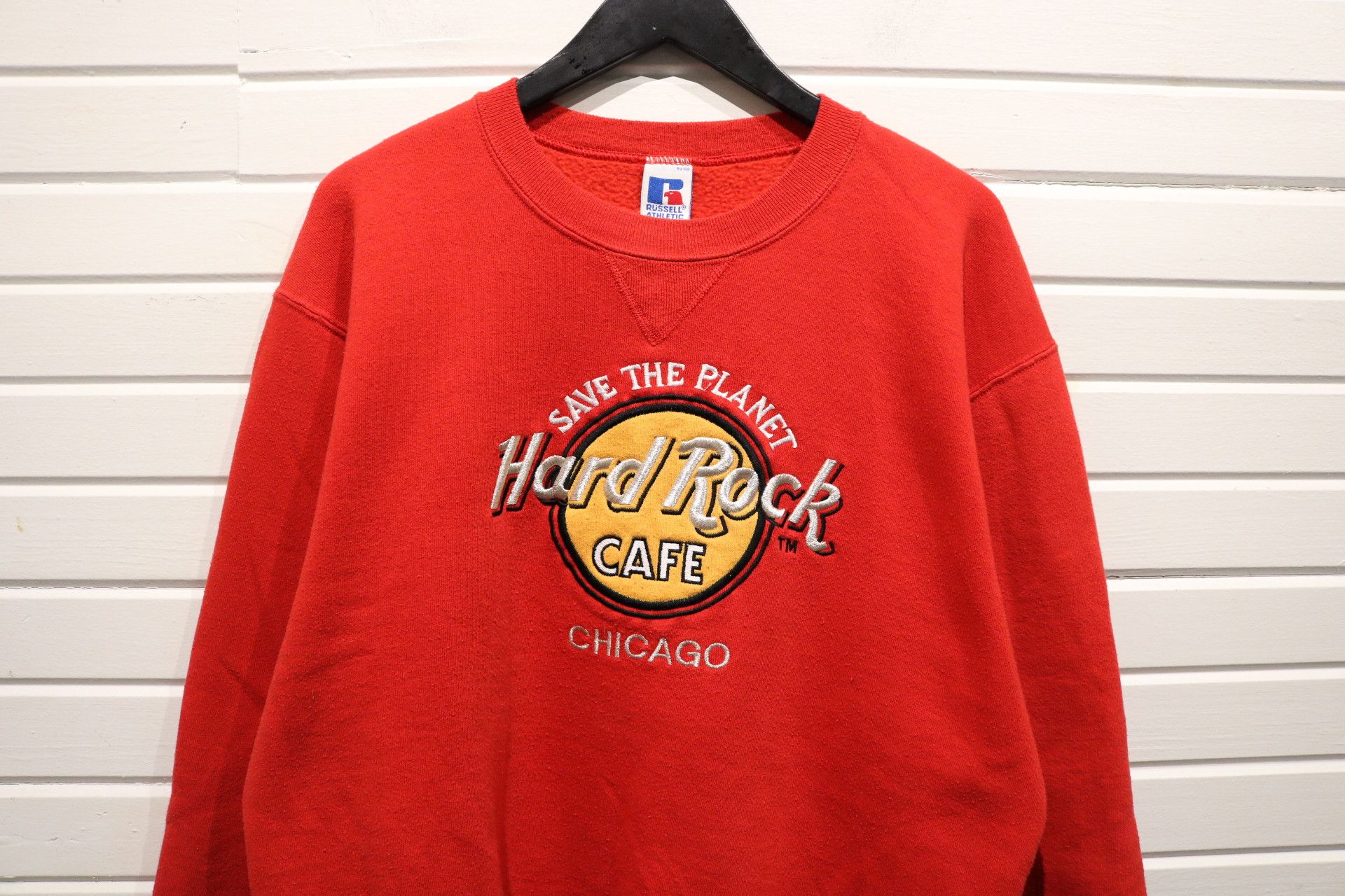 Hard-Rock-Cafe Chicago Sweater Vintage Embroidered Logo Crewneck Sweatshirt Classic Music Collectible Pullover