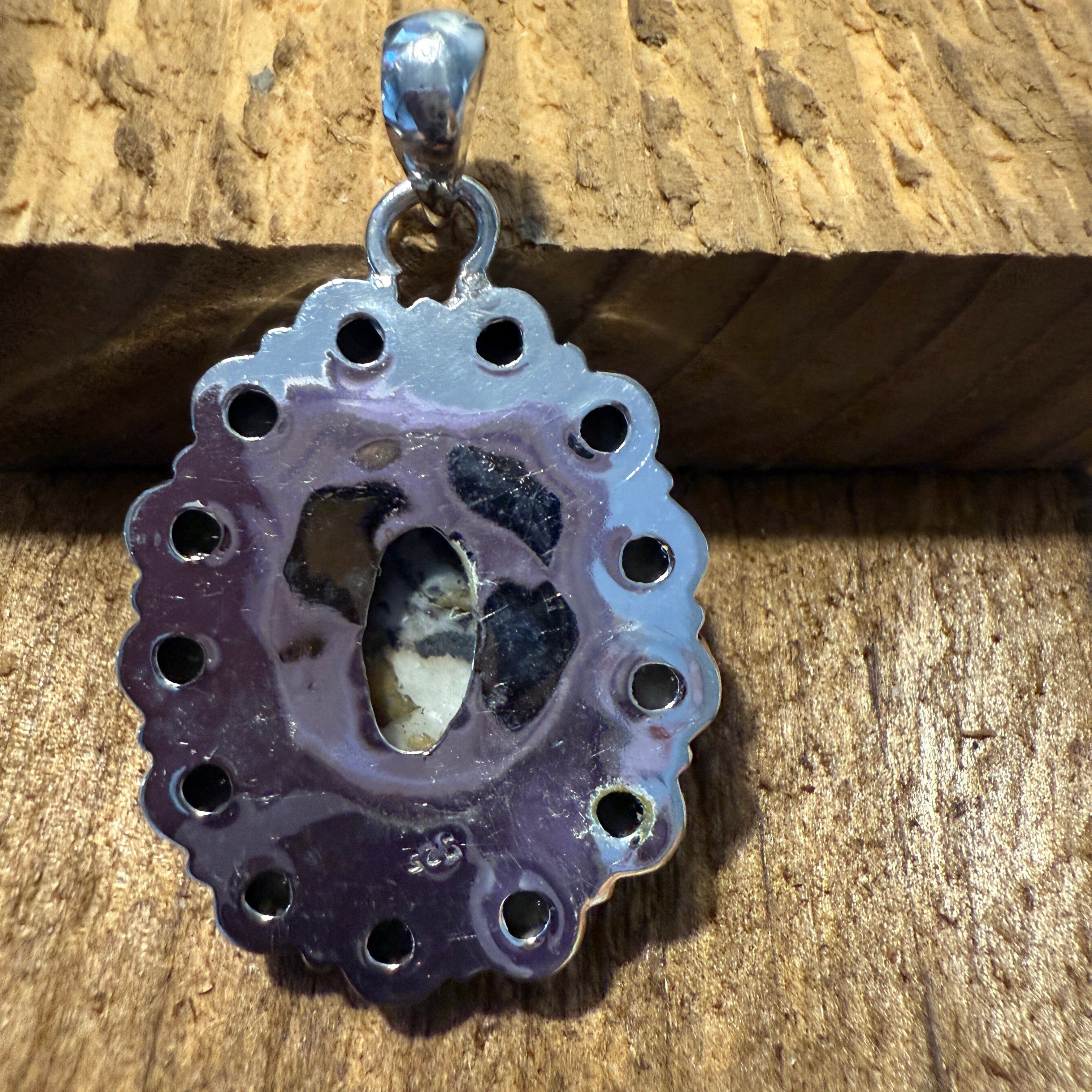 Other White Buffalo Dahlia Turquoise Gemstone Navajo Pendant Size ONE SIZE - 4 Thumbnail