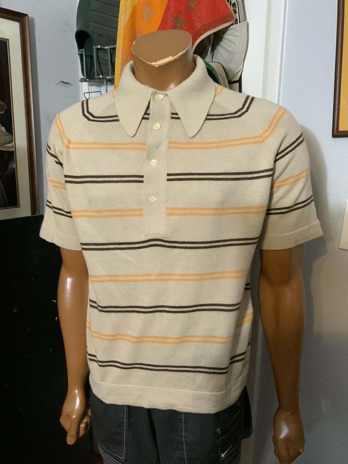 Vintage Vintage 60s Thane Robinsons California S/S Polo Stripe Shirt Size US M / EU 48-50 / 2 - 9 Thumbnail