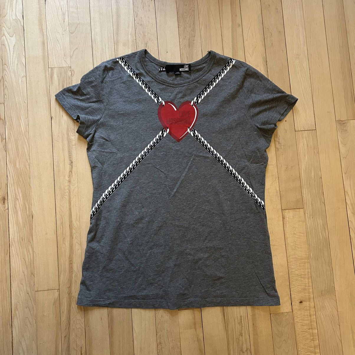 Love Moschino Heart and chain Moschino t-shirt Size M / US 6-8 / IT 42-44 - 2 Thumbnail
