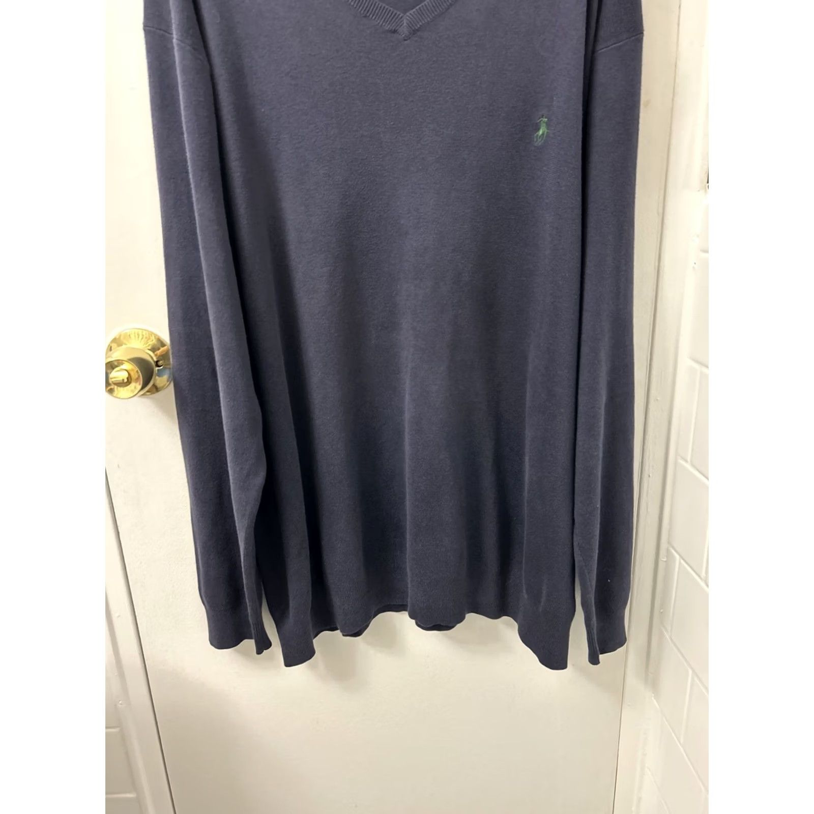 Polo Ralph Lauren Polo Ralph Lauren Sweater Mens 2XL Blue Navy V-Neck Pullover Pima Cotton Pony Size US XXL / EU 58 / 5 - 3 Thumbnail