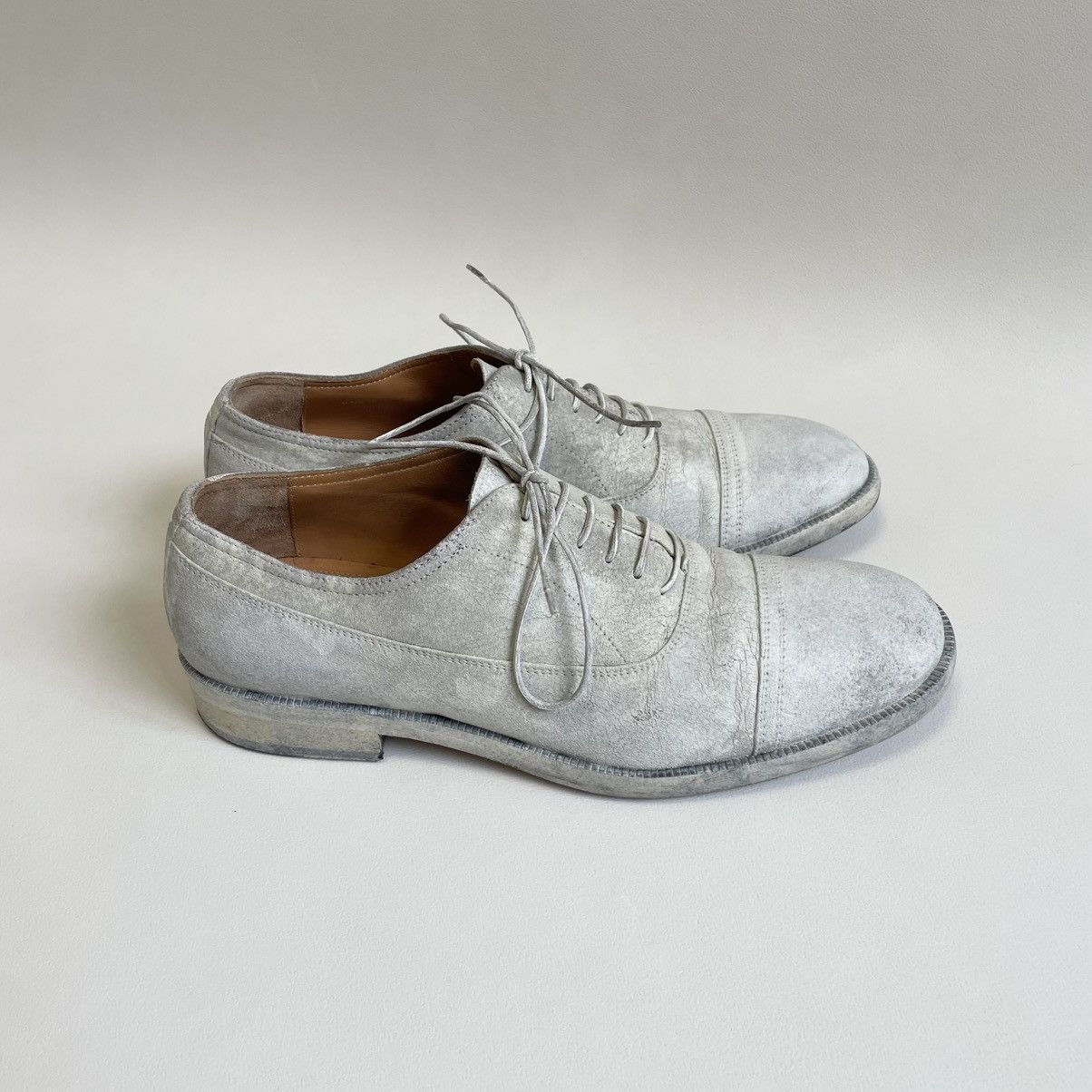 Maison Margiela ‘Painted White Suede’ Derby Shoes Size US 8 / EU 41 - 20 Thumbnail