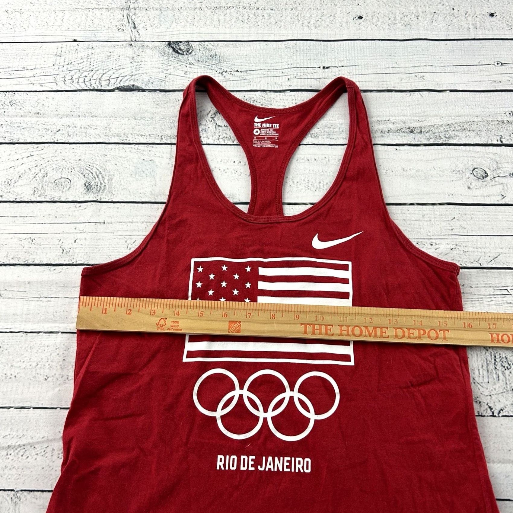 Nike Nike Athletic Tank Top Women's M Red Sleeveless Racerback Rio Olympics Shirt Size M / US 6-8 / IT 42-44 - 5 Thumbnail
