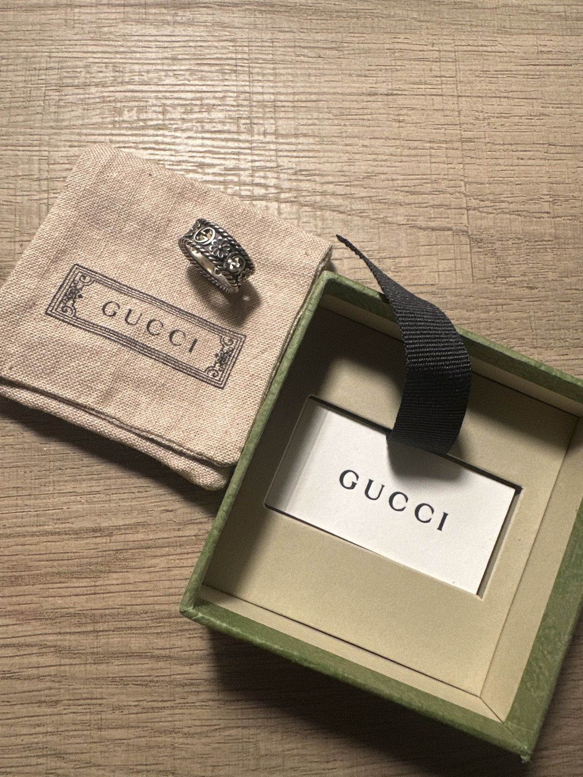 Gucci Gucci Interlocking Thin Silver Flower Band Size ONE SIZE - 3 Thumbnail