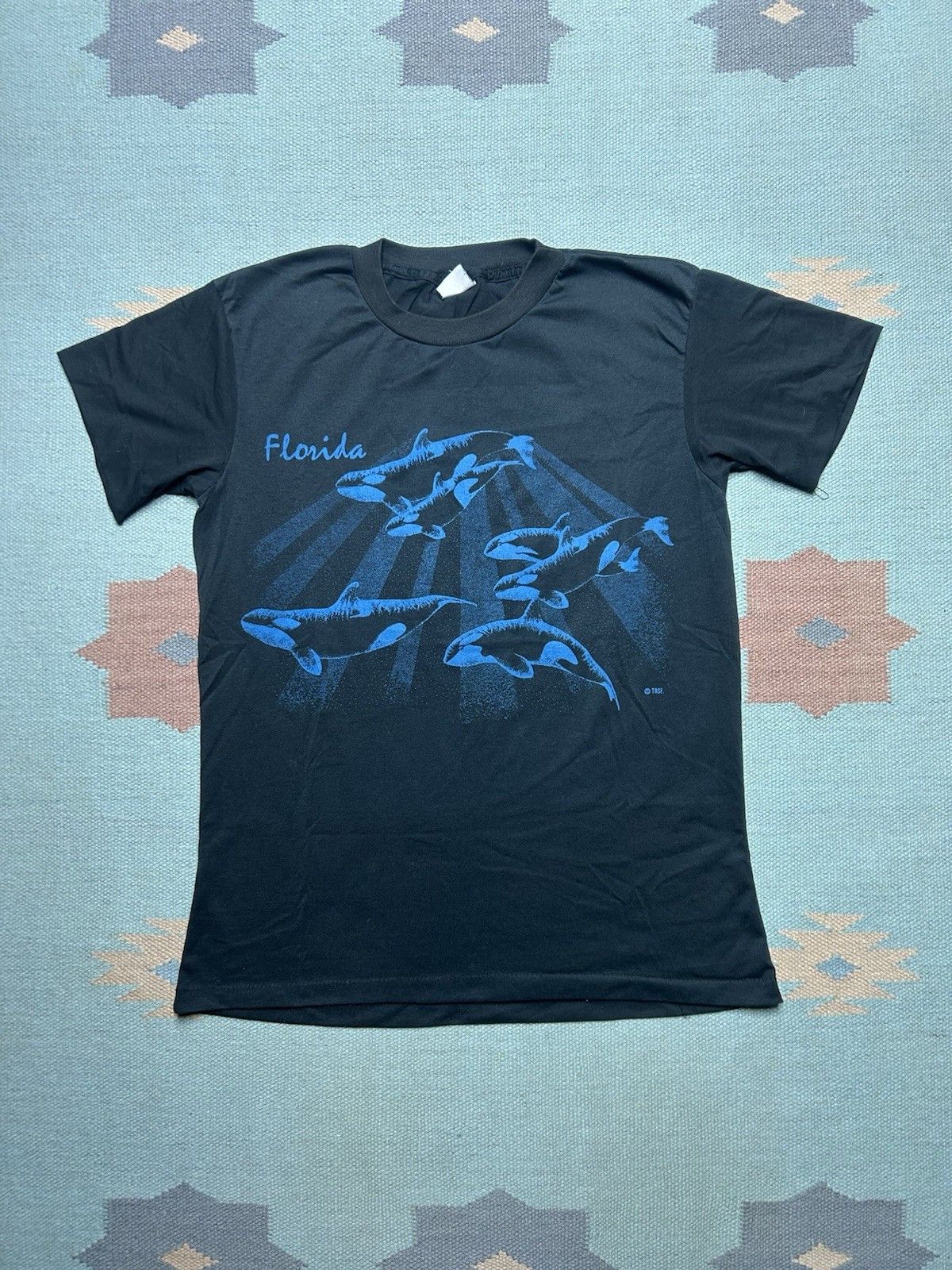 Vintage Vtg 80 t shirt Florida whales sea ocean animals nature large Size US L / EU 52-54 / 3 - 1 Thumbnail
