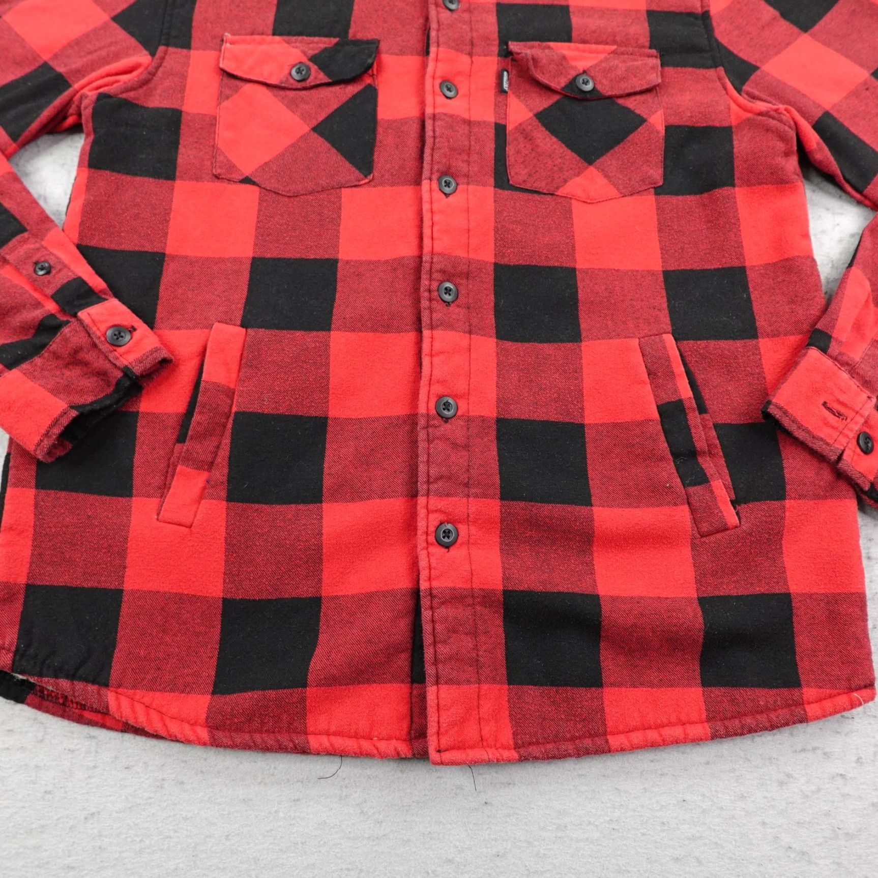 Vintage Grizzly Griptape Jacket Mens Large Red Plaid Sherpa Lined Flannel Shirt Shacket Size US L / EU 52-54 / 3 - 4 Thumbnail