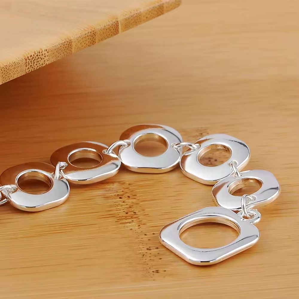 Jewelry × Vintage Classic 20CM Silver Link Bracelet Size ONE SIZE - 5 Thumbnail