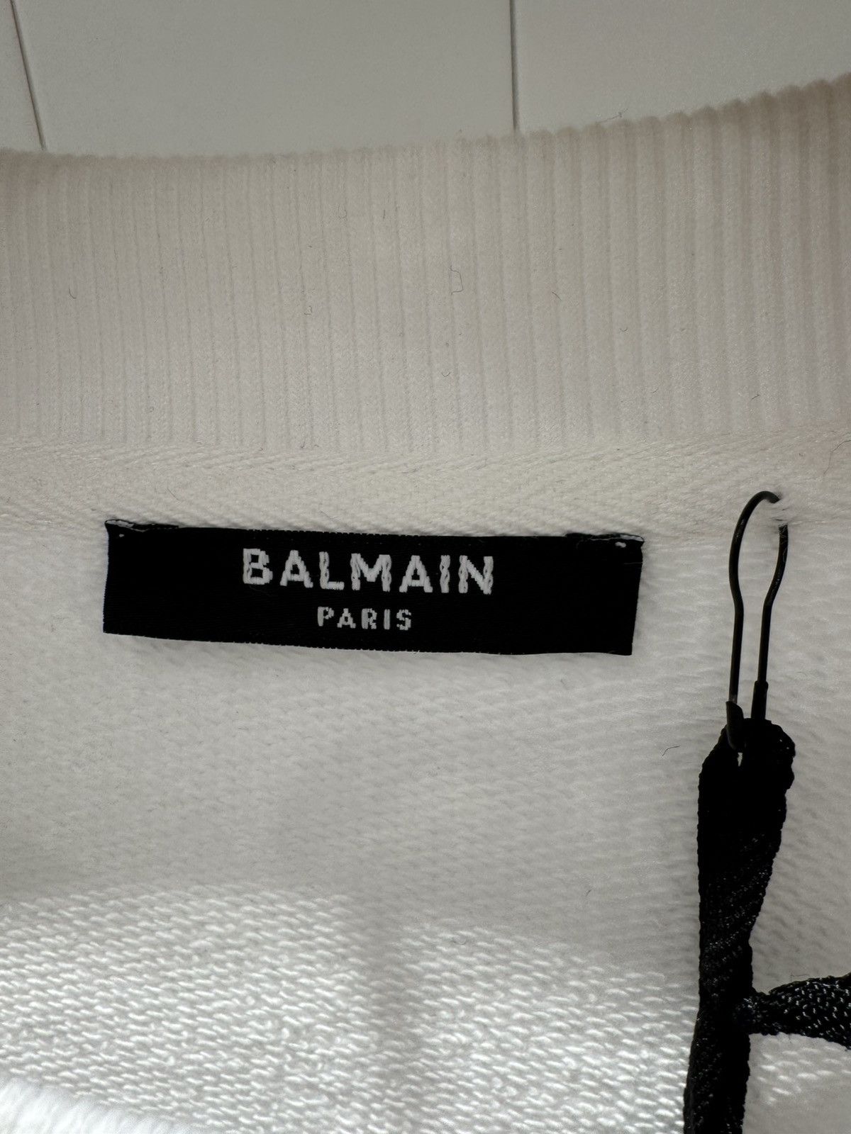 Balmain NWT Tennis Racket Embroidery Striped Sweatshirt - WHITE, L Size US L / EU 52-54 / 3 - 4 Thumbnail
