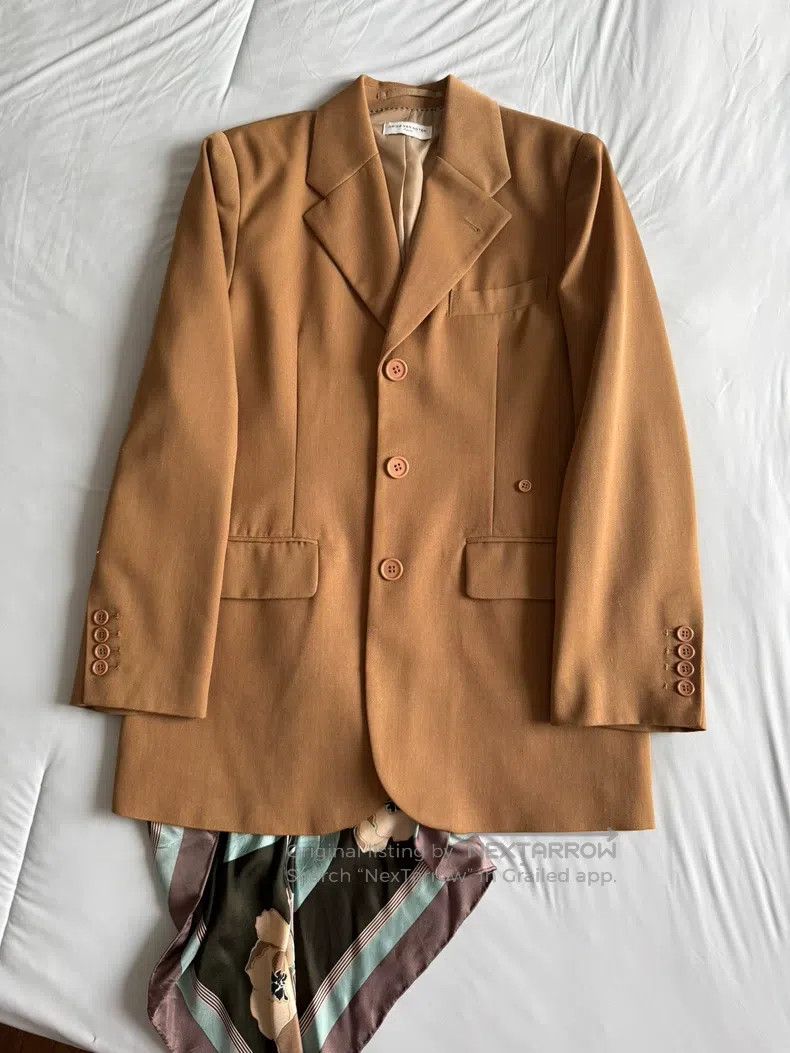 Dries Van Noten Dries Van Noten Coffee Scarf Blazer Jacket Size US S / EU 44-46 / 1 - 2 Thumbnail