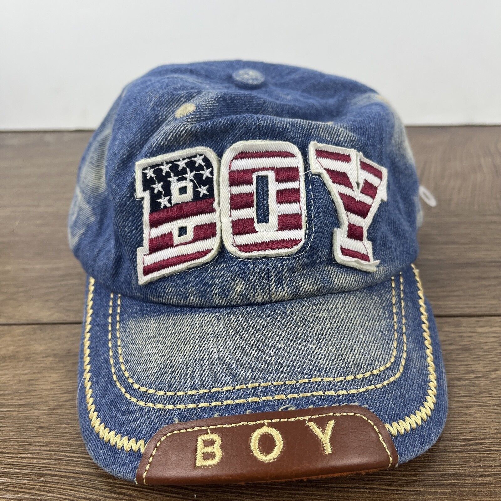 Other Boy Hat Blue Jean Boy Hat Blue Hat Adjustable Youth Size Blu Size ONE SIZE - 5 Thumbnail