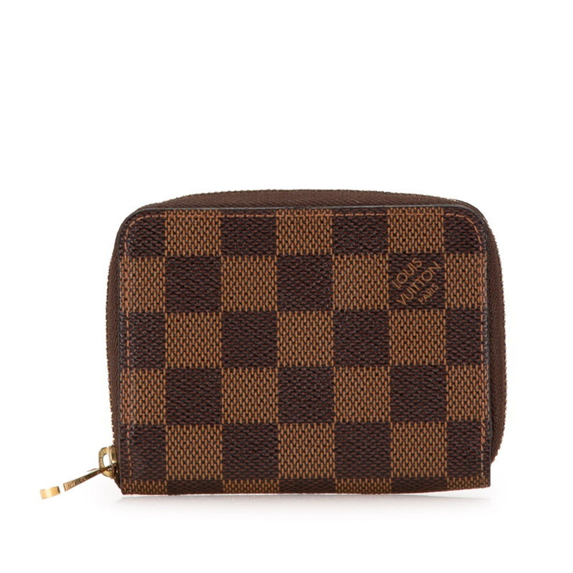 Louis Vuitton Damier Zippy Coin Purse Case N63070 Brown PVC Women's LOUIS VUITTON