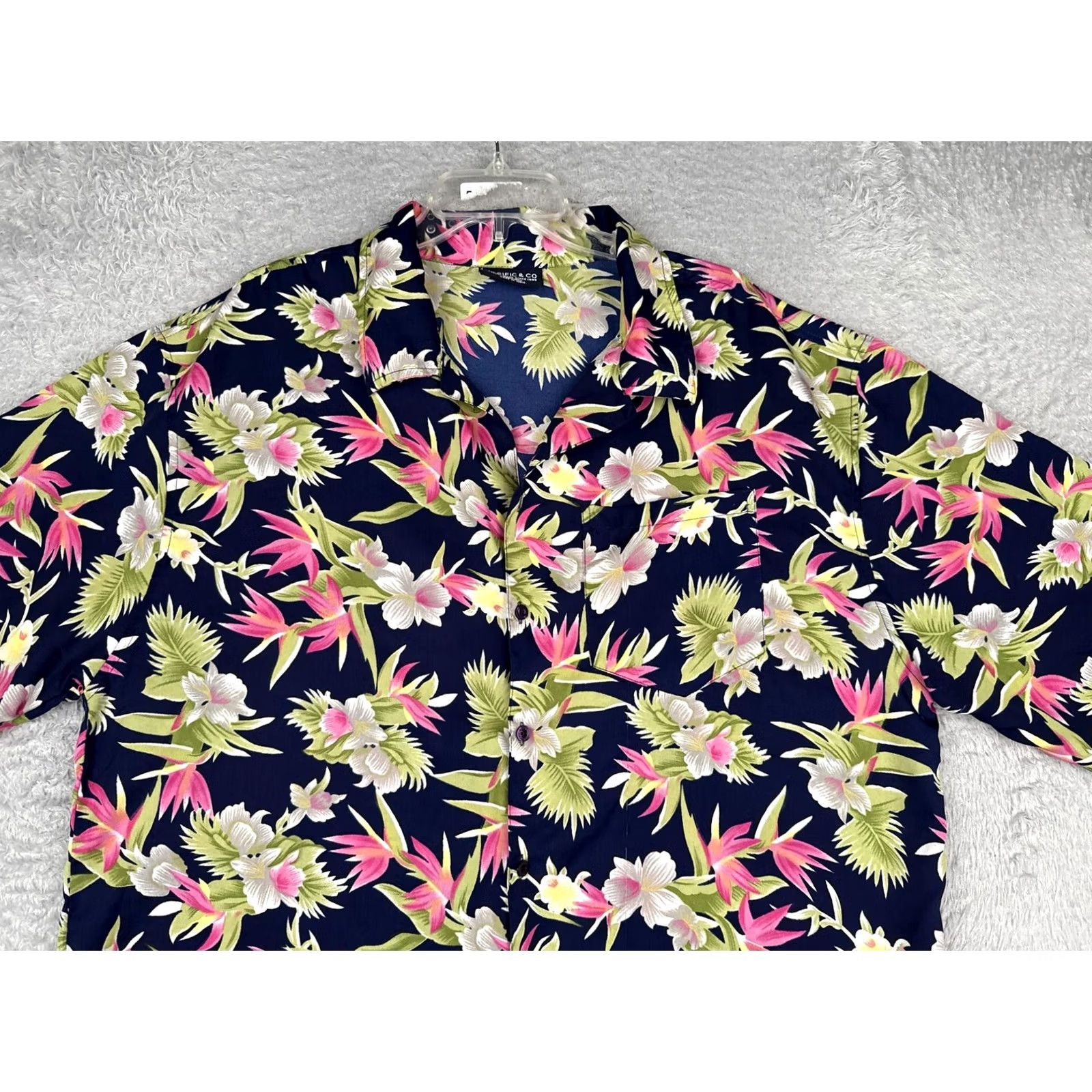 CO Pacific & Co Shirt Mens 2XL Multicolor Short Sleeve Hawaiian Floral Button Up Size US XXL / EU 58 / 5 - 4 Thumbnail