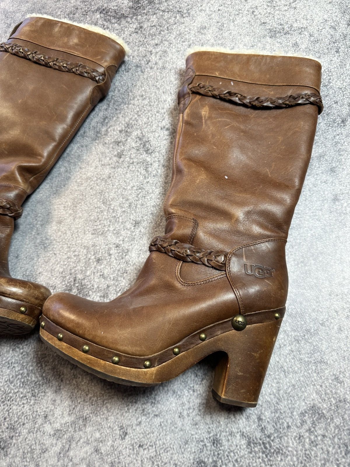 Ugg × Vintage Y2K Vintage Leather UGG High Boots Streetwear Rare USA 9 Size US 9 / IT 39 - 2 Thumbnail