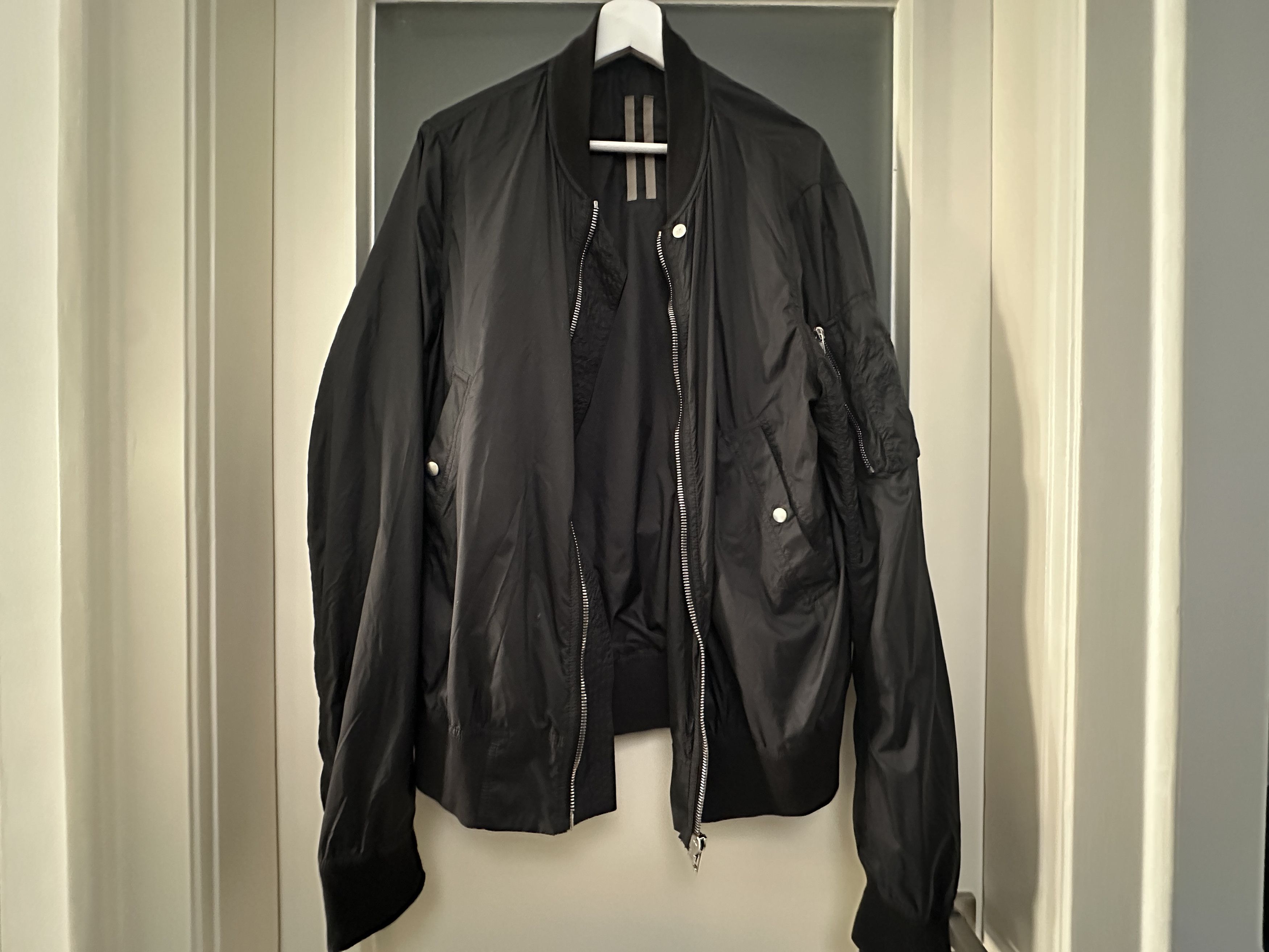 Rick Owens Drkshdw Rick Owens Bomber Jacket in Black Nylon Polyamide size XL Size US XL / EU 56 / 4 - 1 Thumbnail