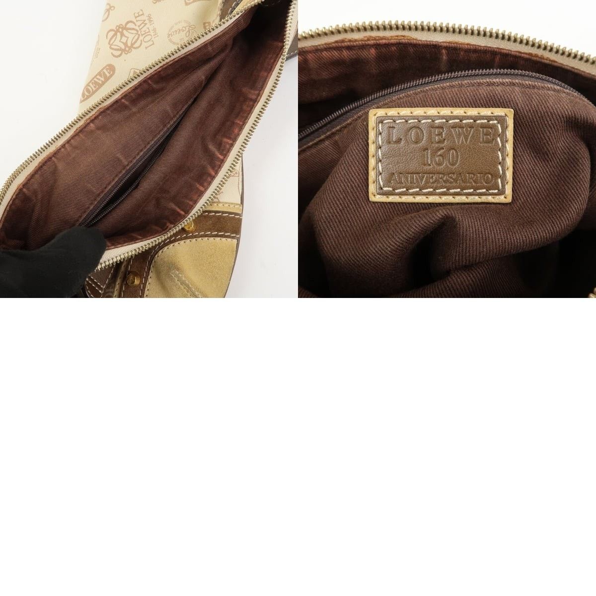 Loewe Loewe Anagram Canvas Suede Shoulder Bag Size ONE SIZE - 8 Thumbnail