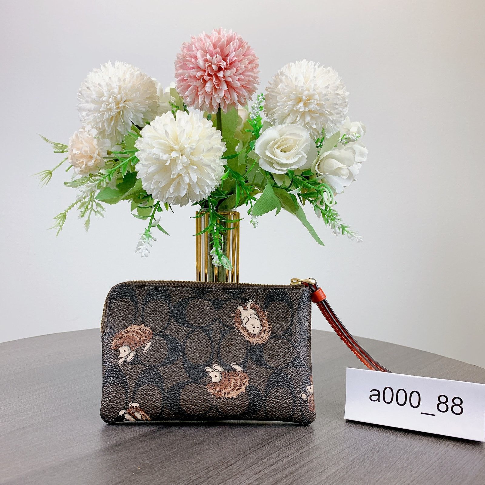Coach Coach CC433 Corner Zip Wristlet In Signature Canvas IN Brown Size ONE SIZE - 2 Thumbnail