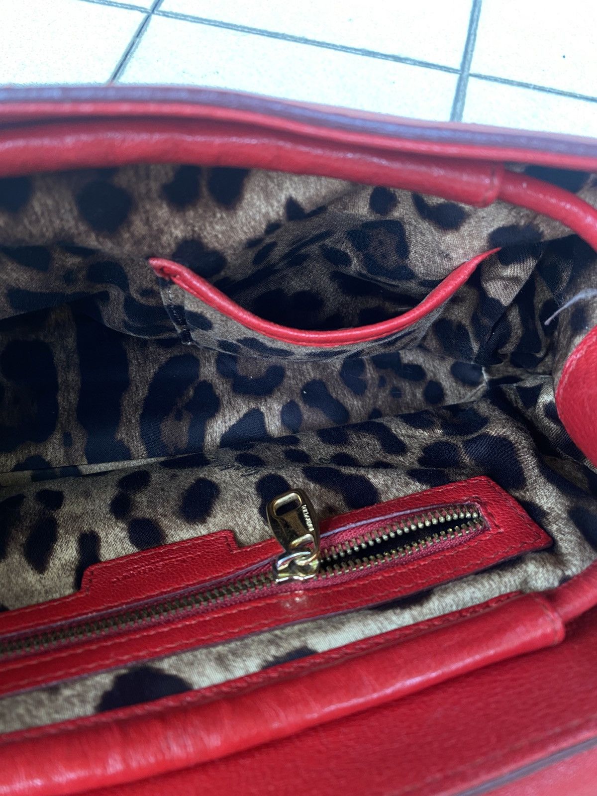 Dolce & Gabbana Dolce And Gabbana D&G Red Leather Padlock Top Handle Bag Size ONE SIZE - 12 Thumbnail