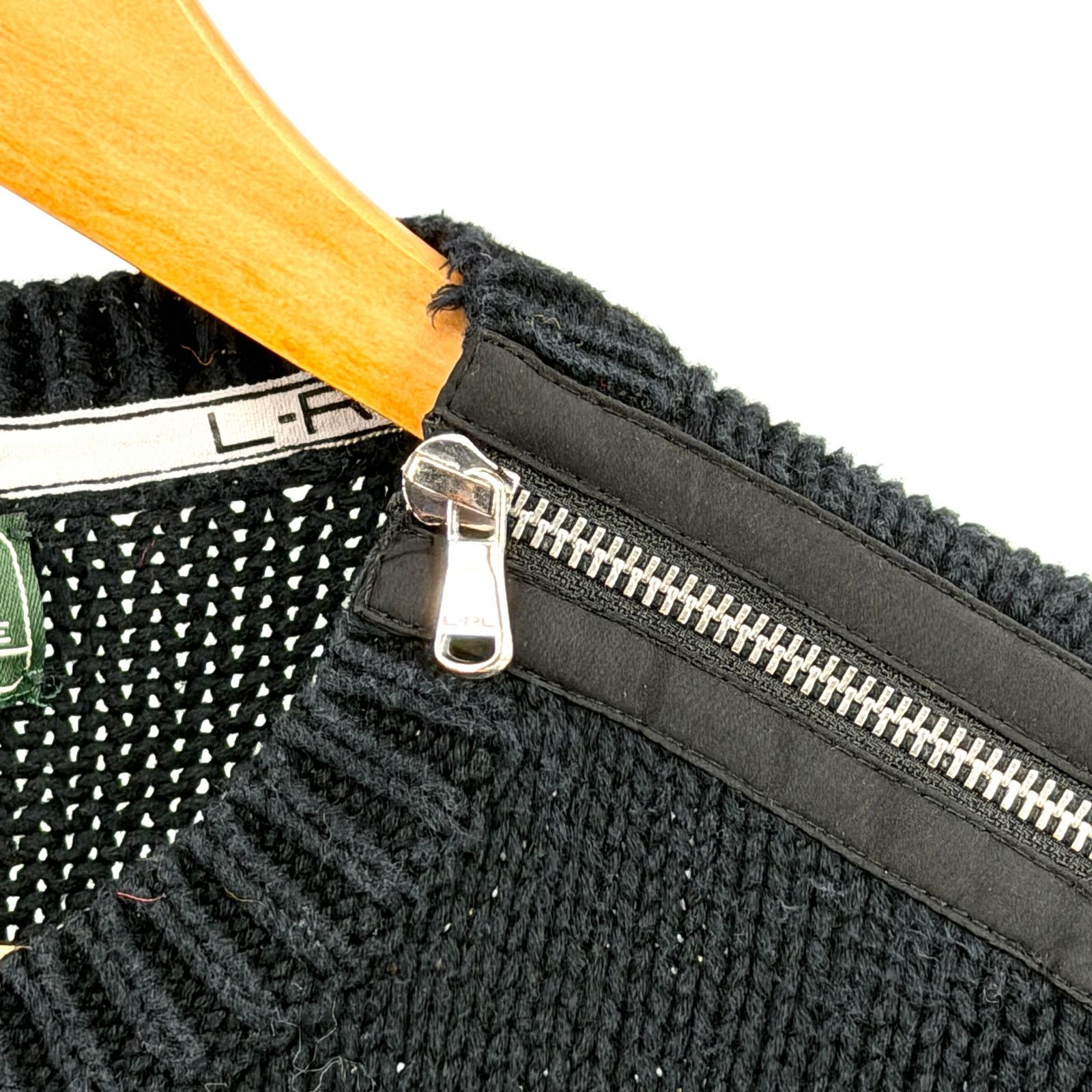Ralph Lauren Black 100% Cotton Shoulder Zip Elbow Patch Sweater Size M / US 6-8 / IT 42-44 - 3 Thumbnail