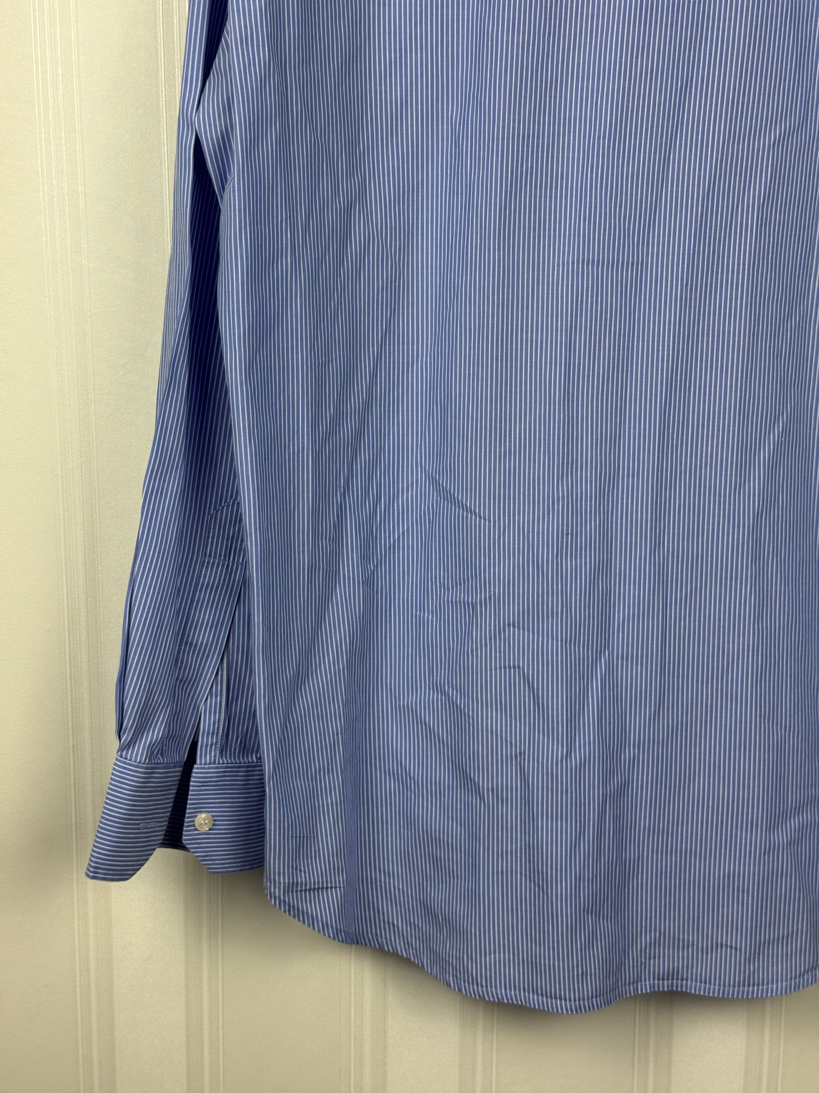 Boggi Boggi Milano Blue Striped Shirt Size 42 100% Cotton Size US XS / EU 42 / 0 - 13 Thumbnail