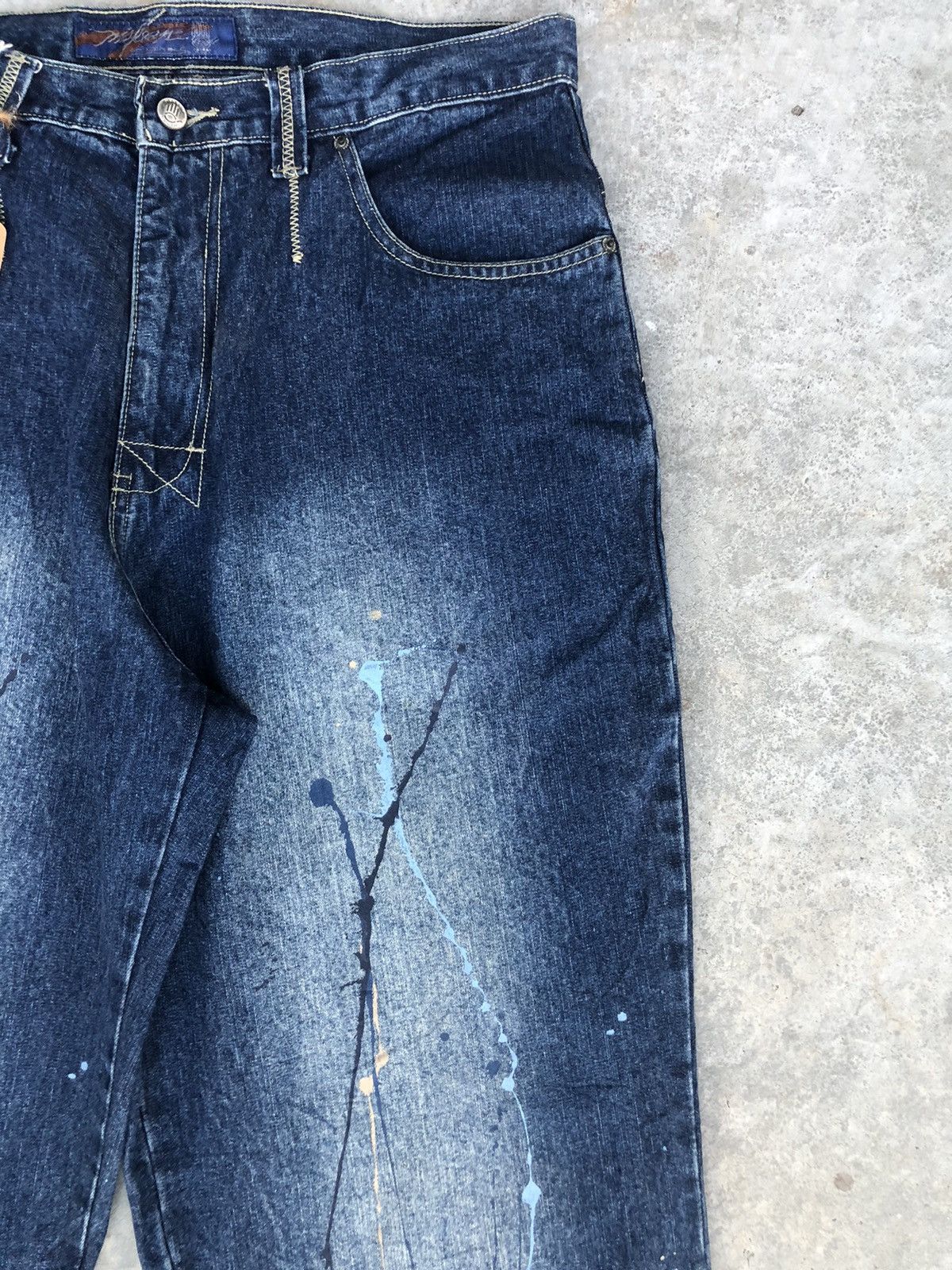 Vintage Miskeen Embroidered Logo Baggy Jeans Distressed Jeans Size US 36 / EU 52 - 5 Thumbnail