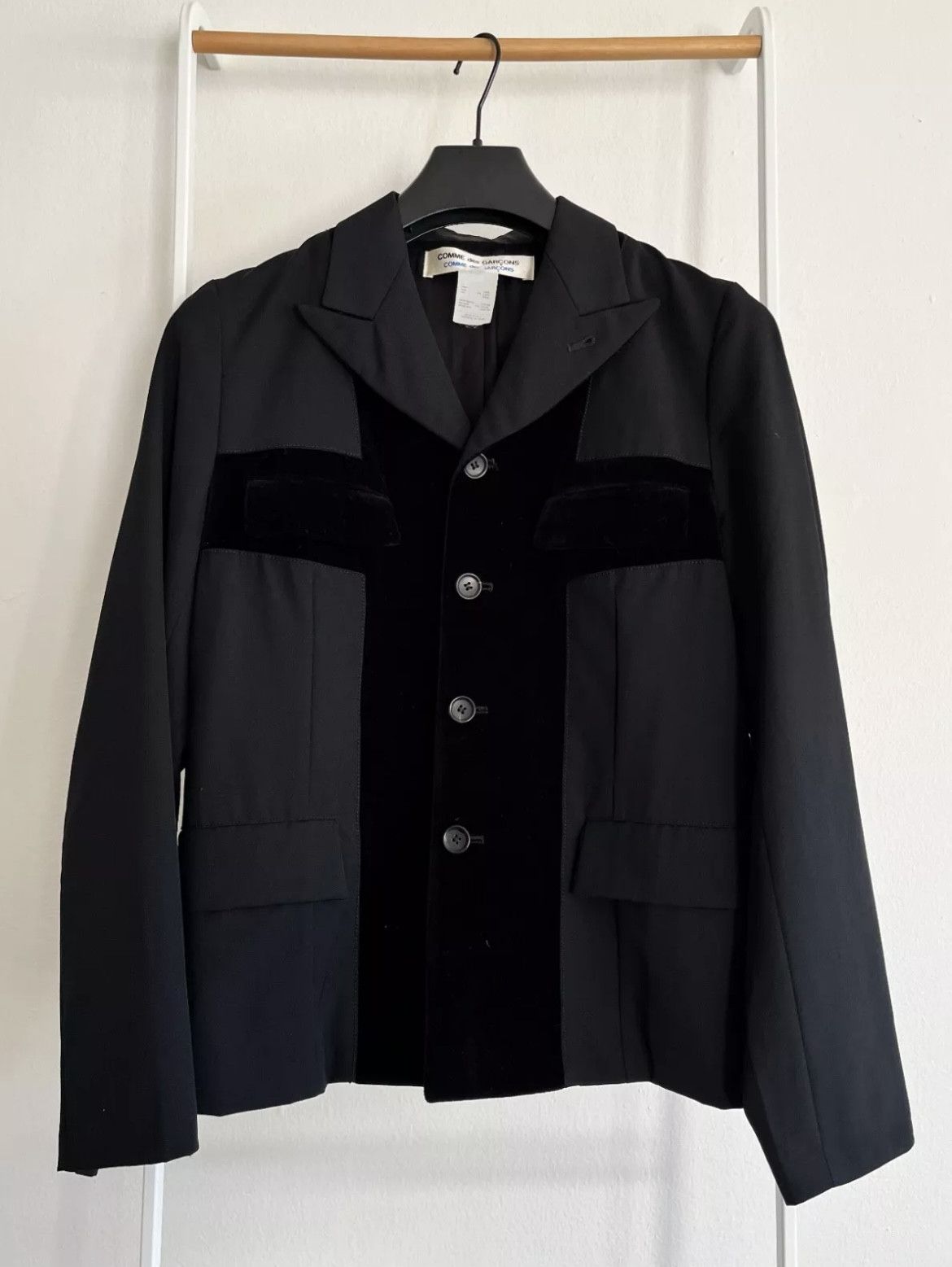 Comme des Garcons Comme Des Garçons Wool Blazer Velvet Details Suit Size 38S - 1 Thumbnail