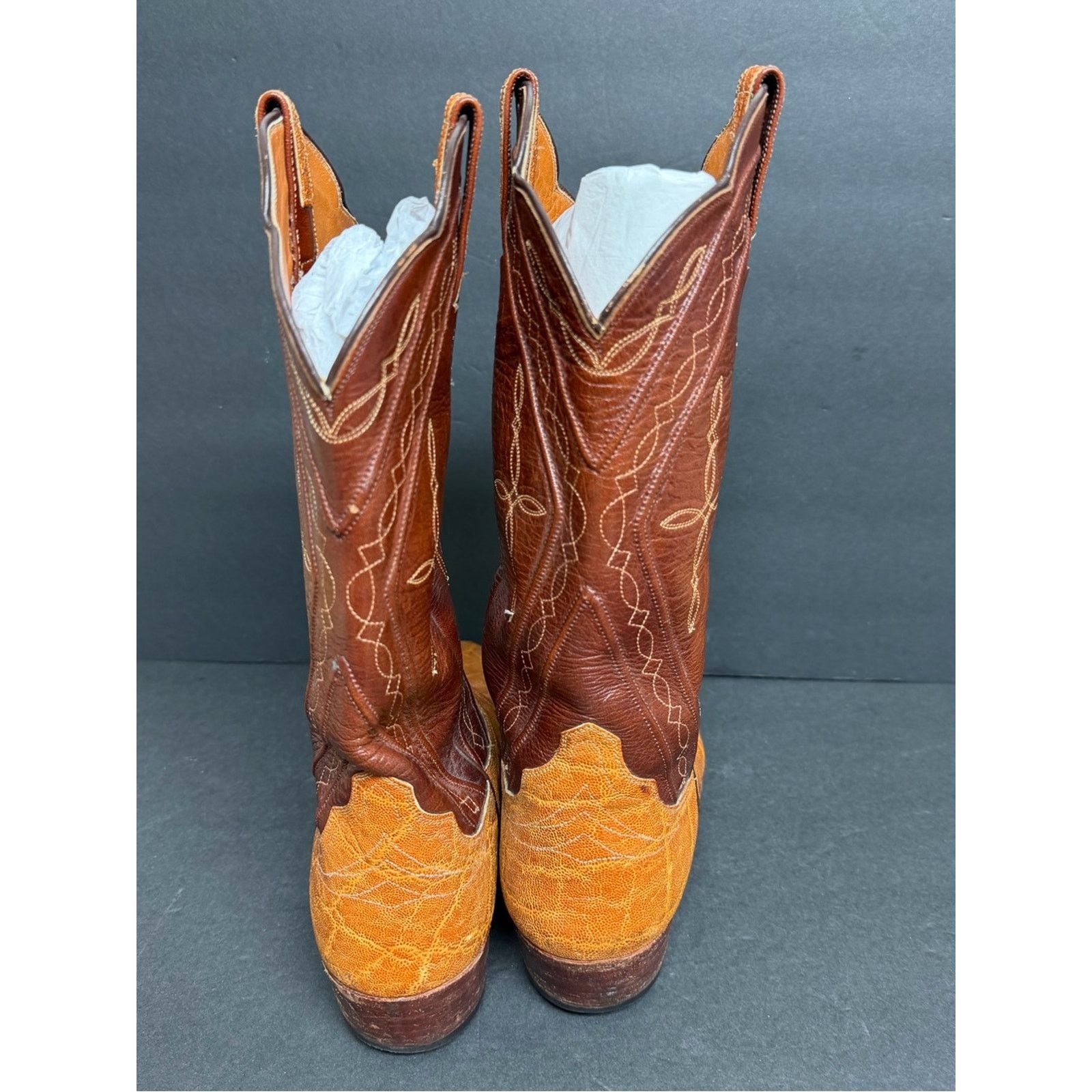 Other Custom Foley Cowboy Exotic Handmade Boots ELEPHANT PRINT Size US 9.5 / EU 42-43 - 5 Thumbnail