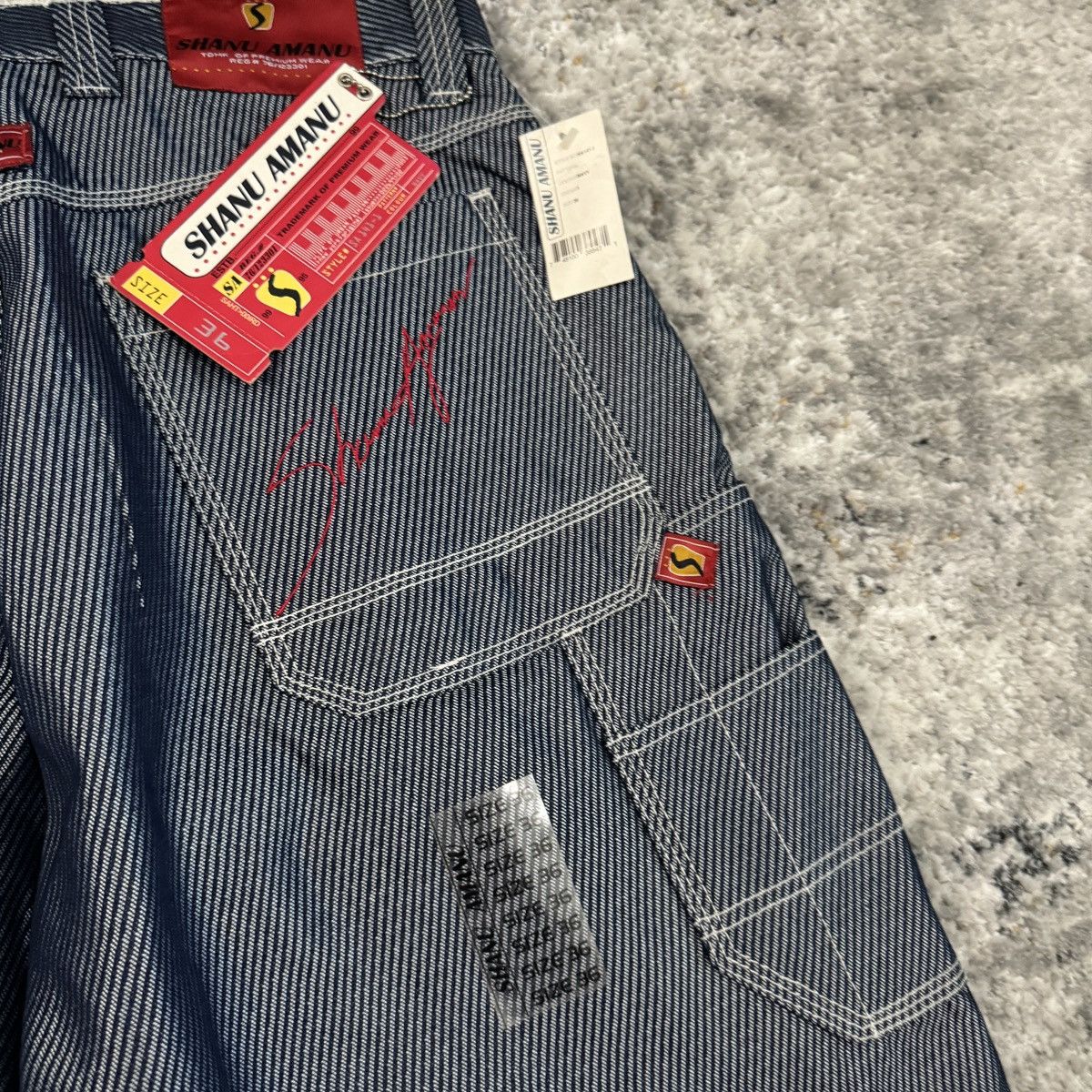 JNCO × Japanese Brand × Vintage Crazy Vintage y2k Shanu baggy front pocket carpenter rave Size US 36 / EU 52 - 3 Thumbnail