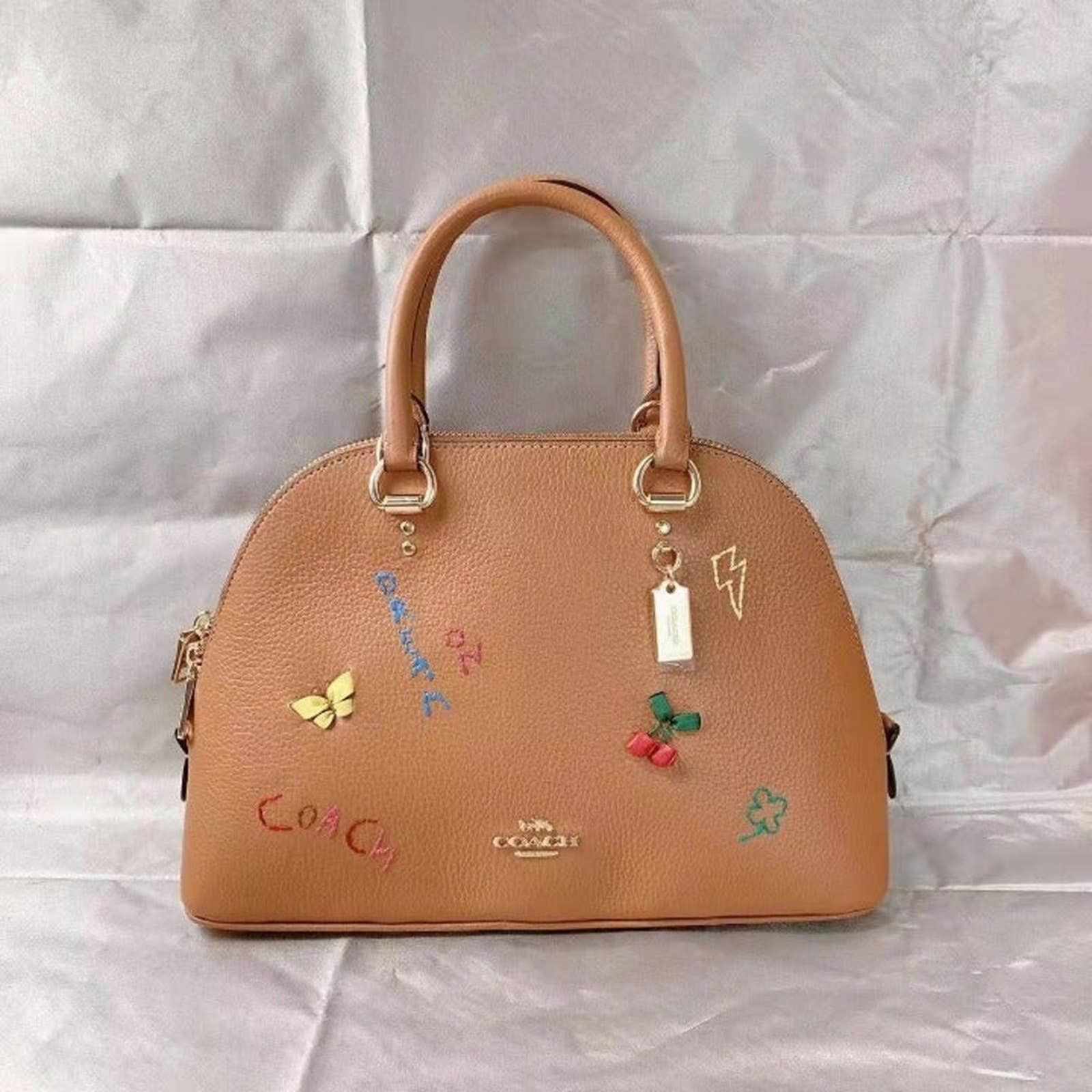 image of Coach C8261 Katy Satchel In Signature Canvas Penny Multi in Brown, Women's