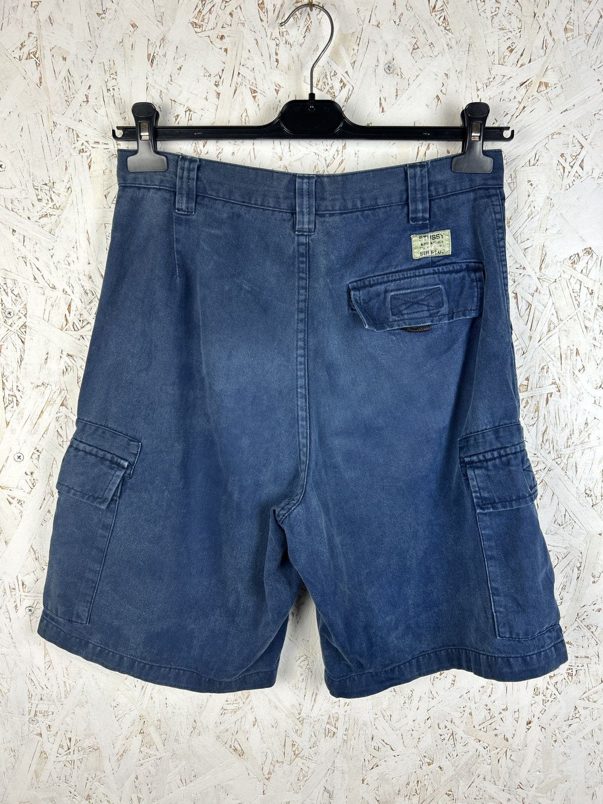 Stussy 90s Vintage Stussy Star Embroidery Cargo Shorts Navy Blue Size US 30 / EU 46 - 7 Thumbnail