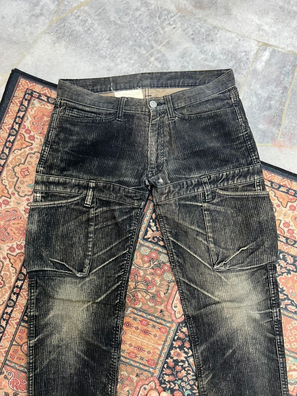 Final Home Final Home Corduroy Distressed Cargo Pants Size US 30 / EU 46 - 4 Thumbnail