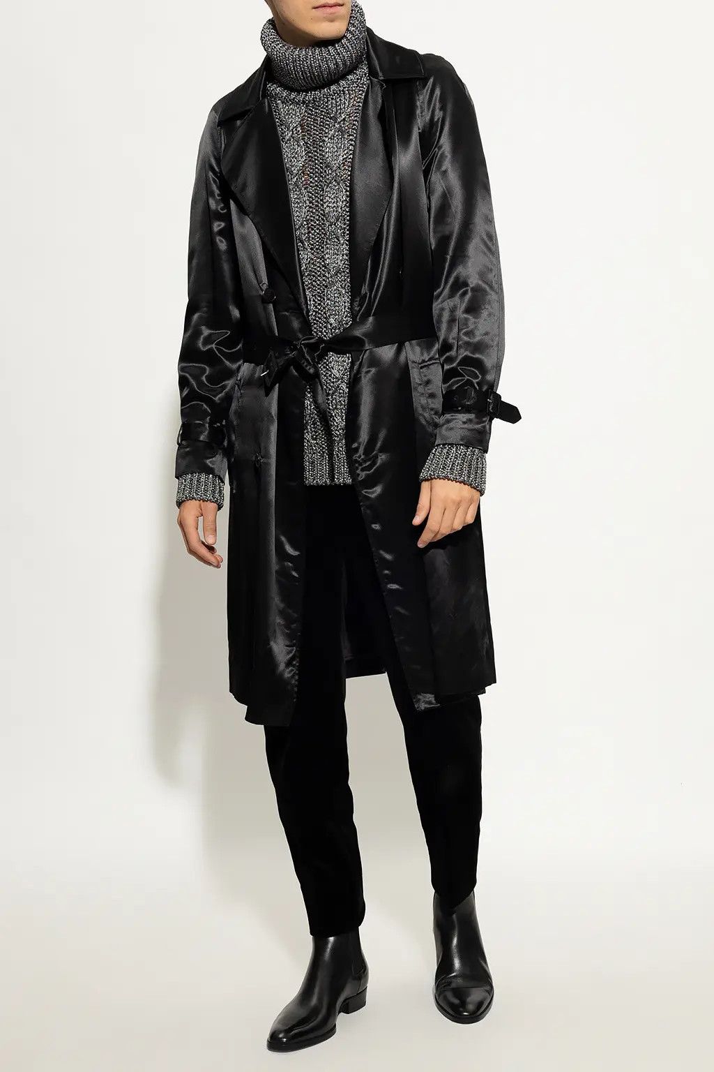 Saint Laurent Paris o1s1wg110225 713395 Carrot-Fit Pant in Cotton Velvet Black Size US 38 / EU 54 - 2 Thumbnail