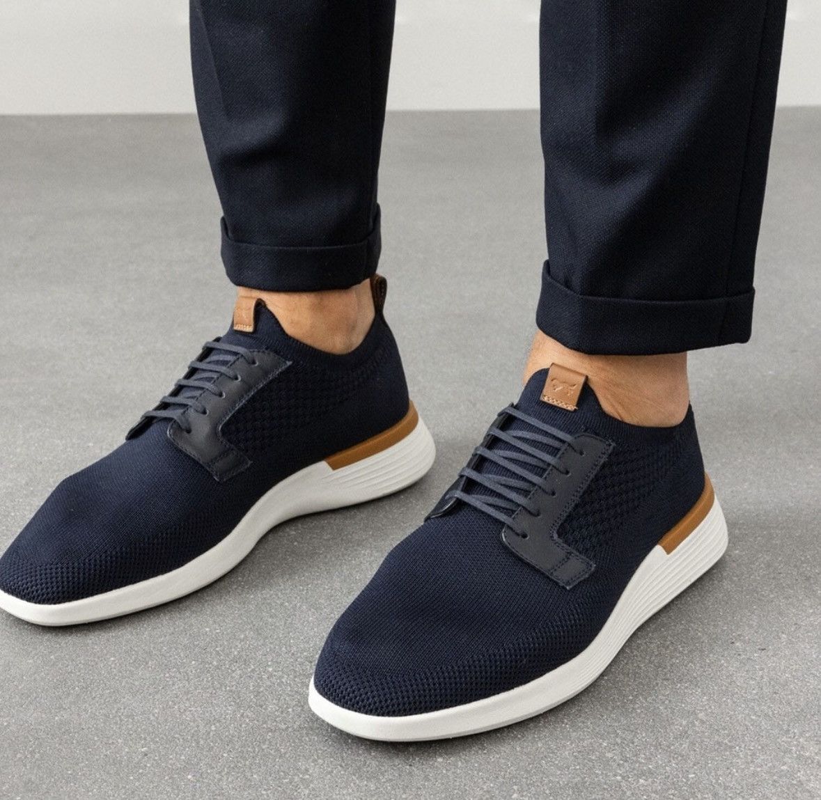 Wolf & Shepherd Wolf & Shepherd Swift Knit Derby | Navy/White | US 12 Size US 12 / EU 45 - 4 Thumbnail