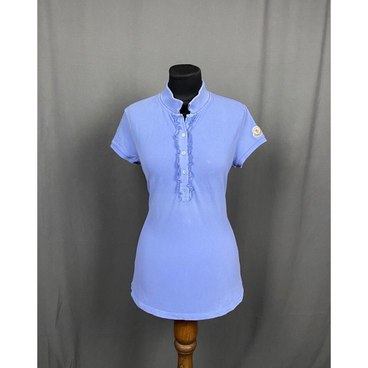 Moncler Moncler Maglia Women's Blue Polo T-Shirt Size S Size S / US 4 / IT 40 - 1 Thumbnail