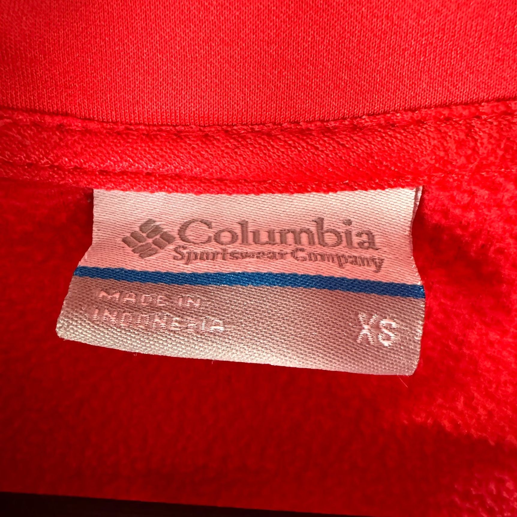 Logo 7 Columbia Jacket Womens XS Red Fleece Hooded Full Zip Pockets Logo Jacket Size XS / US 0-2 / IT 36-38 - 6 Thumbnail