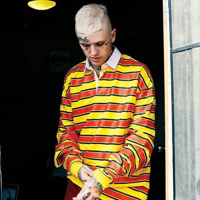 Very Rare Hood By Air HBA striped polo shirt same as Lil Peep worn